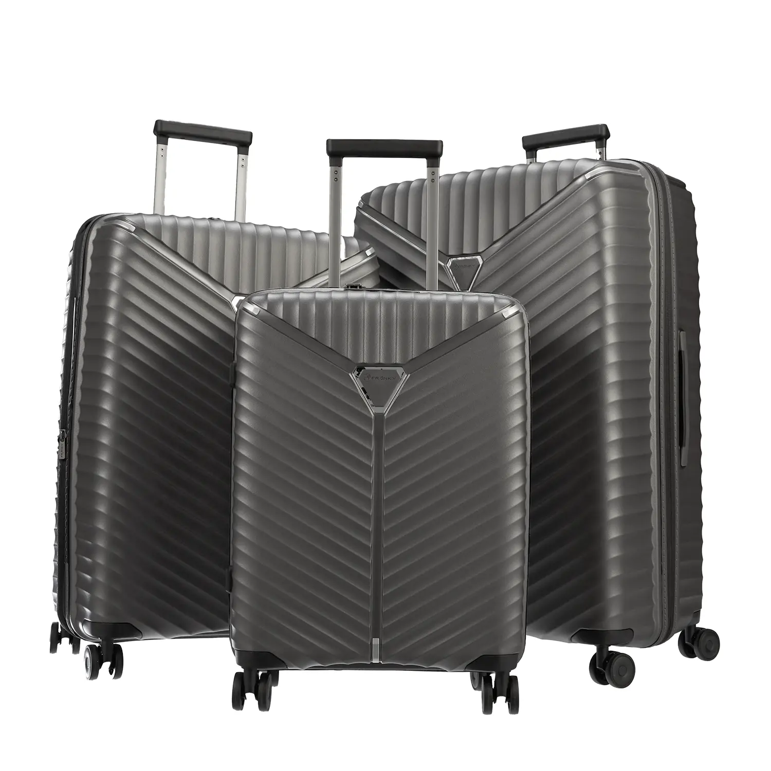 koffer-direkt.de Flight Lite II 4-Rollen Trolley Set L/M/S - Anthrazit