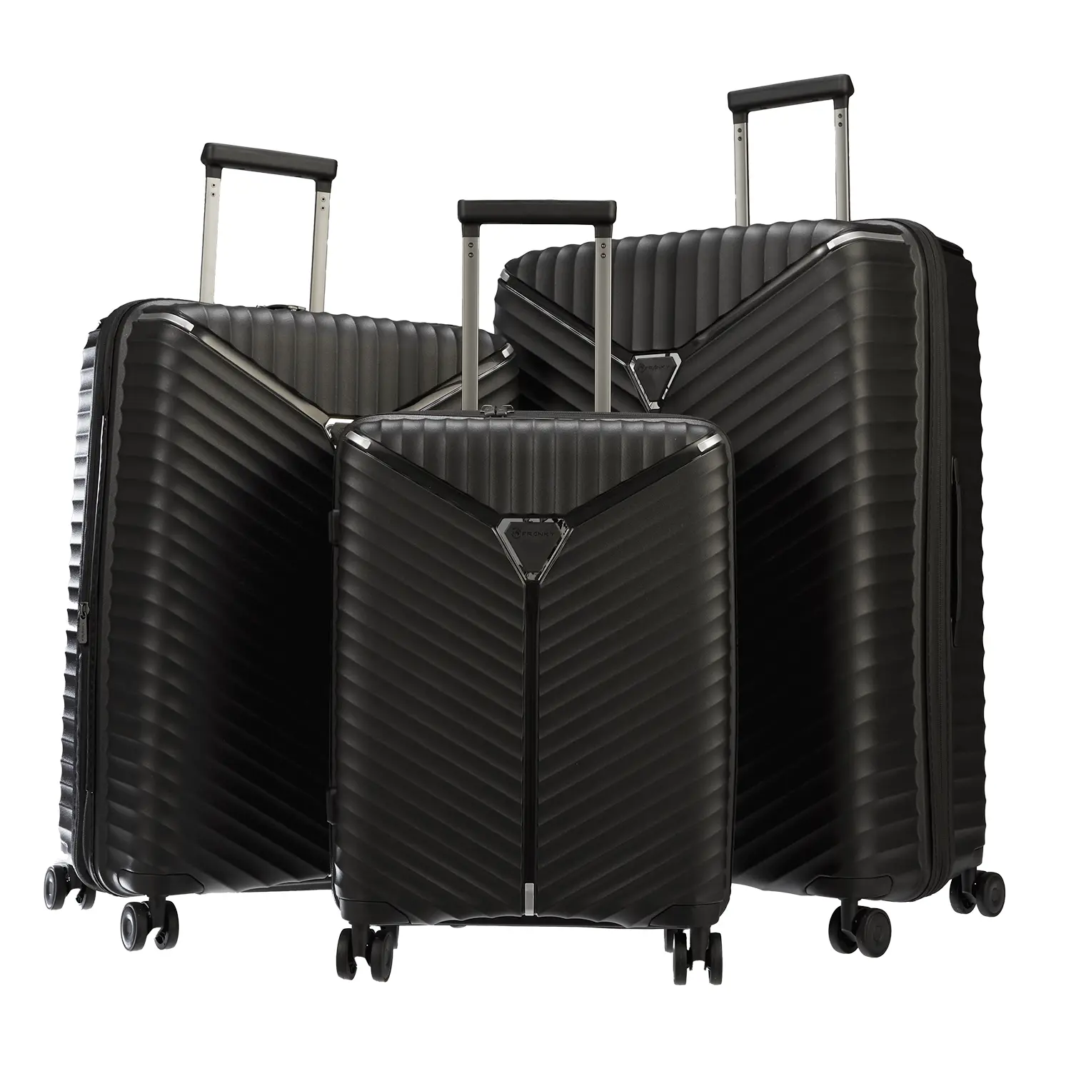 koffer-direkt.de Flight Lite II 4-wheel trolley set L/M/S - Black