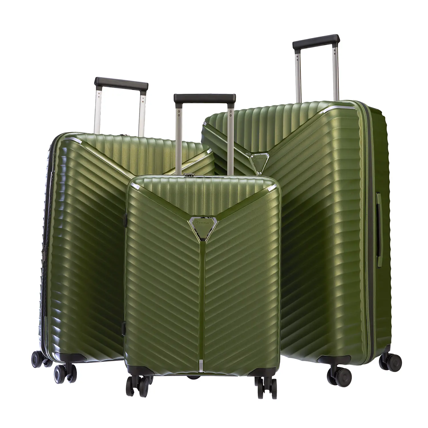 koffer-direkt.de Flight Lite II 4-wheel trolley set L/M/S - olive