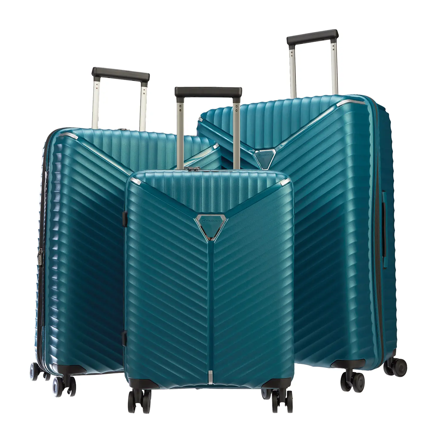 koffer-direkt.de Flight Lite II 4-wheel trolley set L/M/S - petrol