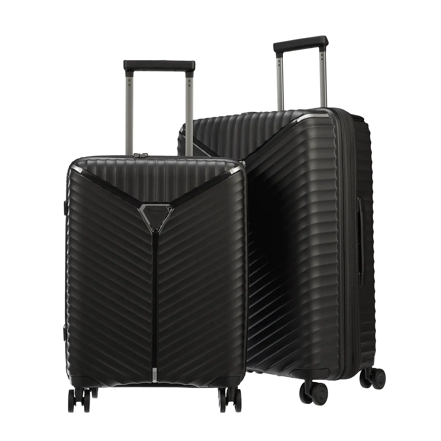 koffer-direkt.de Flight Lite II 4-wheel trolley set M/S - black