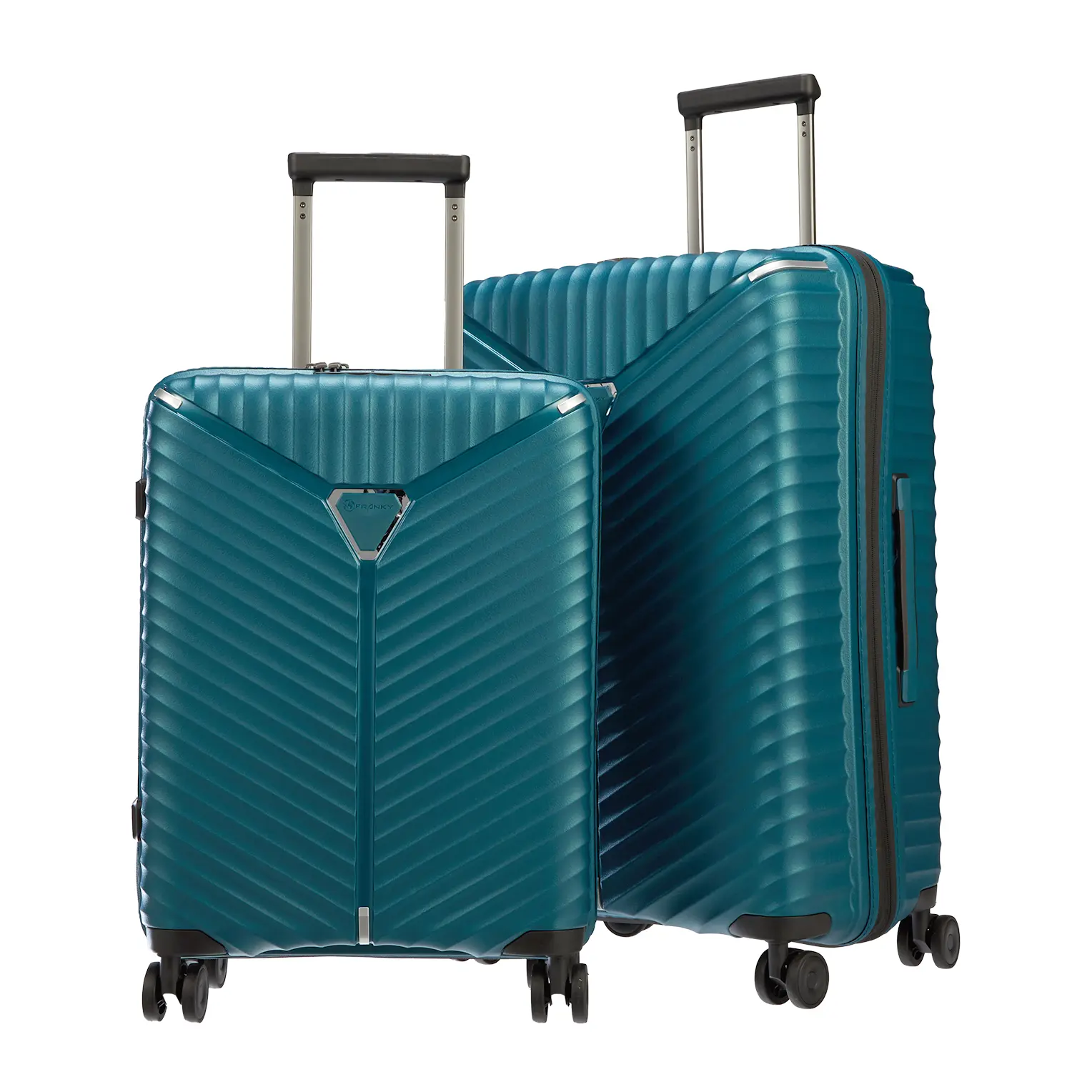 koffer-direkt.de Flight Lite II 4-wheel trolley set M/S - petrol