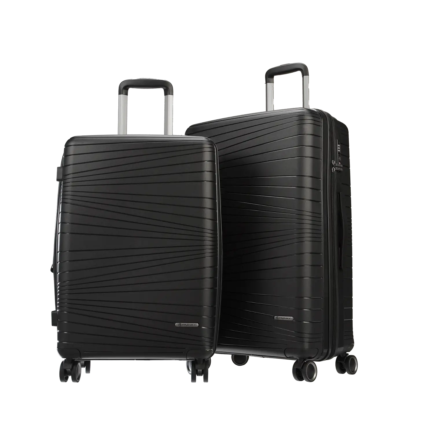 koffer-direkt.de PP14 4-Rollen Trolley Set M/L - Black