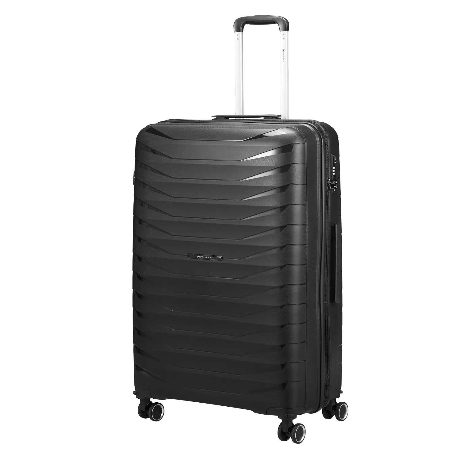 Franky PP15 4-Rollen Trolley M 68 cm Black - Mittelgroßer Hartschalenkoffer mit Teleskopgriff