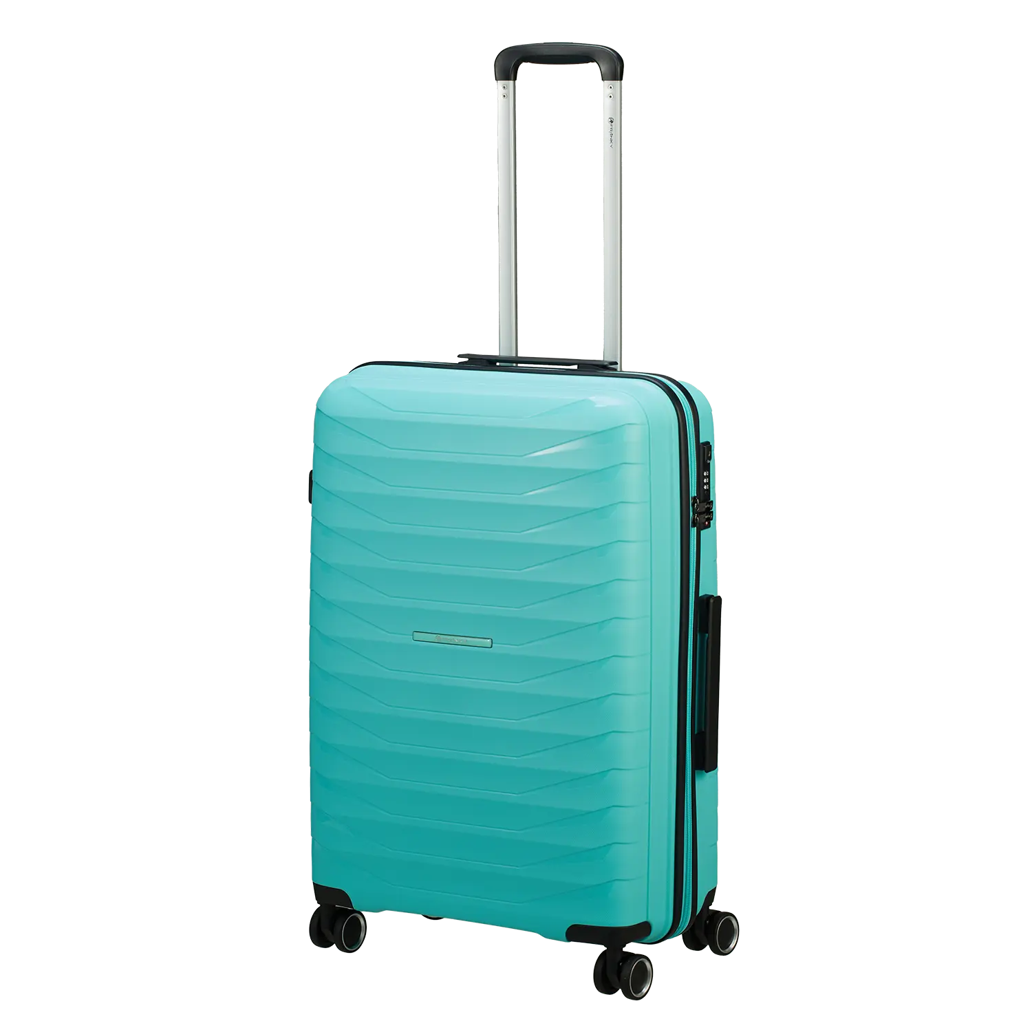 Franky PP15 4-Rollen Trolley M 68 cm Light Turquise - Mittlerer Hartschalenkoffer mit Teleskopgriff