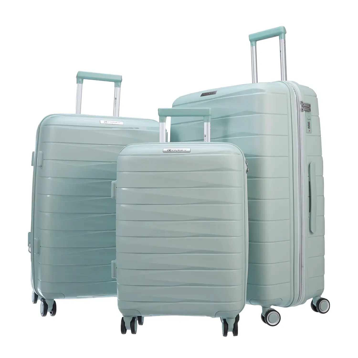 koffer-direkt.de PP16 4-Rollen Trolley Set S/M/L - Light Green