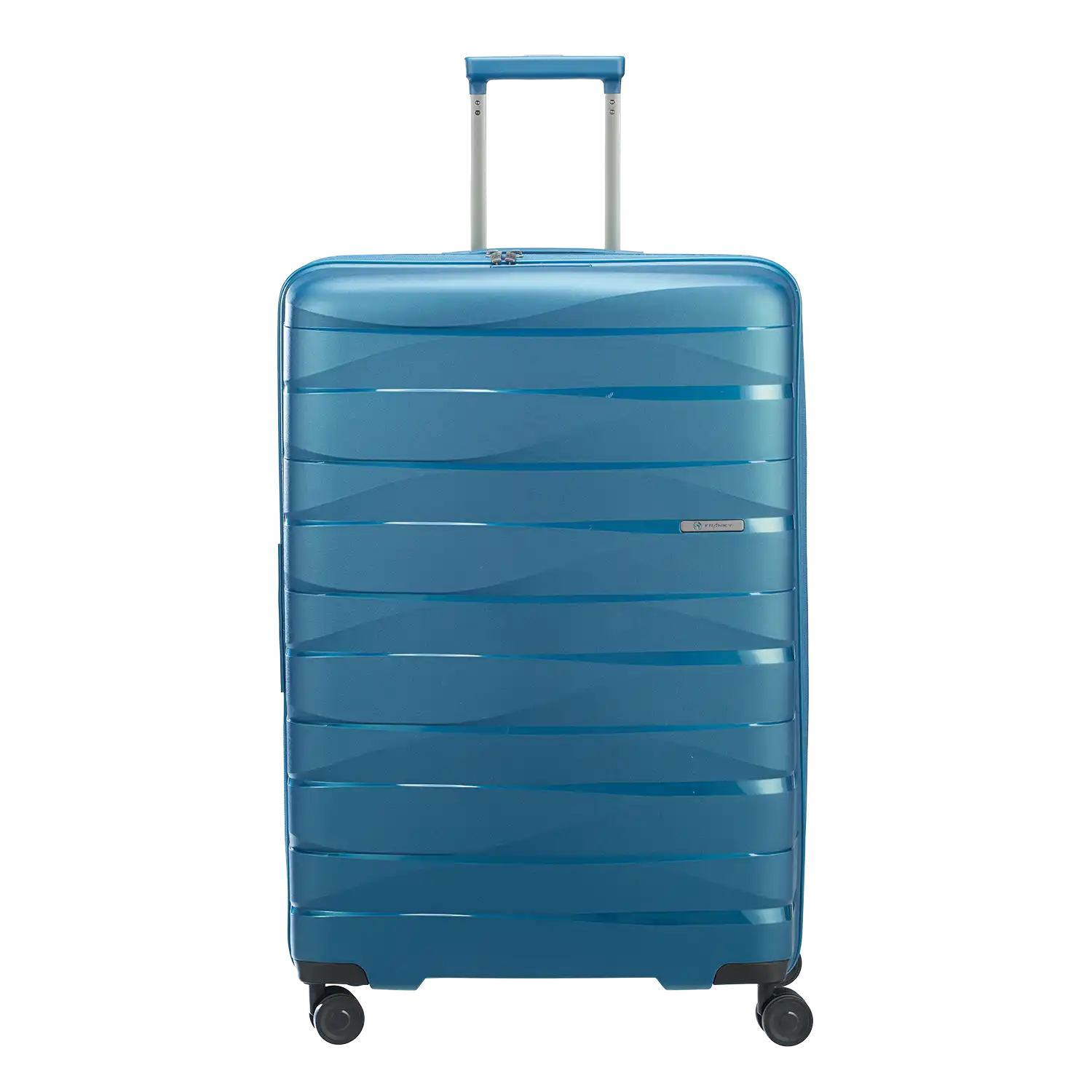PP21 Trolley L 77cm blau Frontansicht - 4-Rollen Großkoffer mit robuster Hartschale