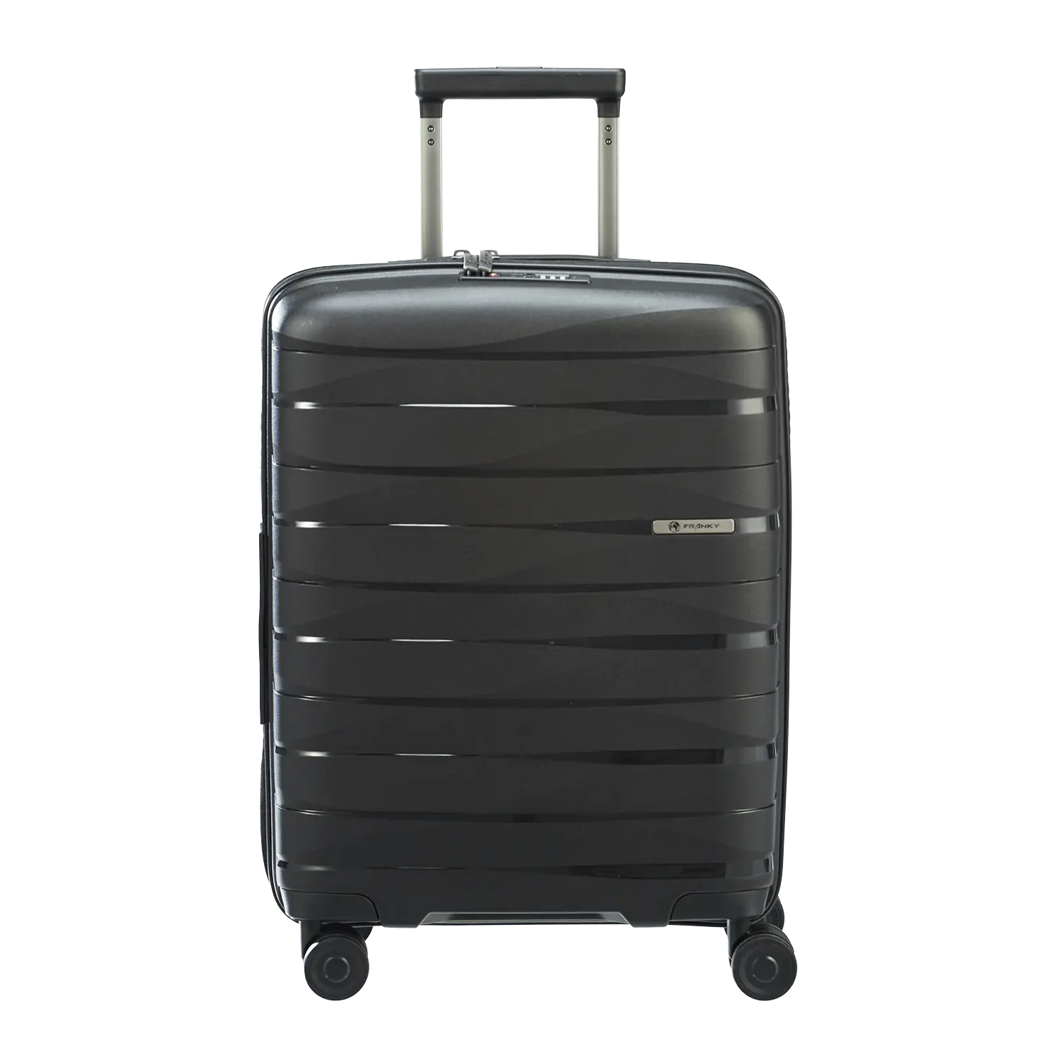 PP21 Trolley S schwarz Vorderseite - 4-Rollen Handgepäck mit robuster Hartschale