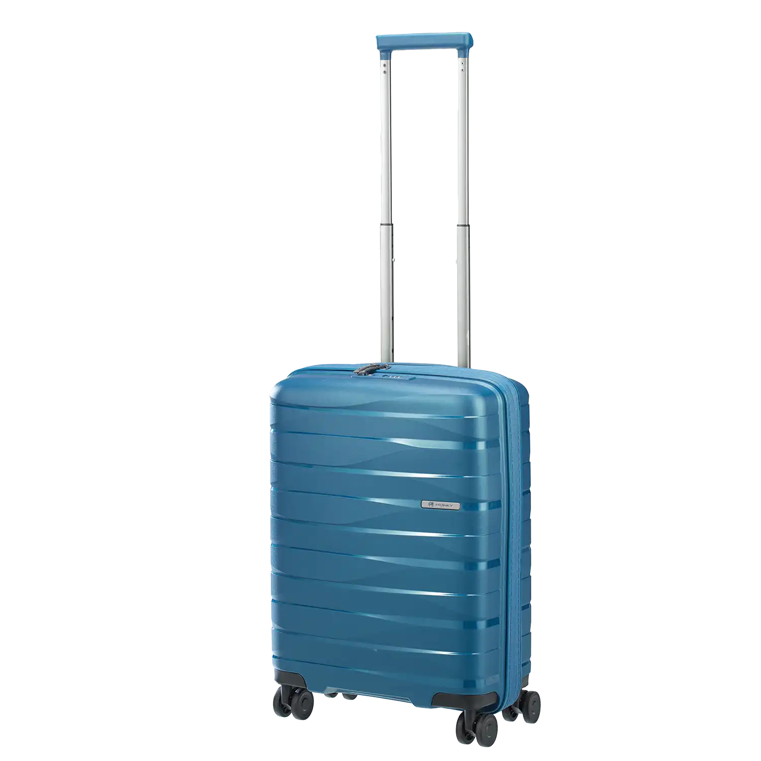 koffer-direkt.de PP21 Handgepäck Trolley 55cm Blue Metallic - 4-Rollen Kabinentrolley 33L
