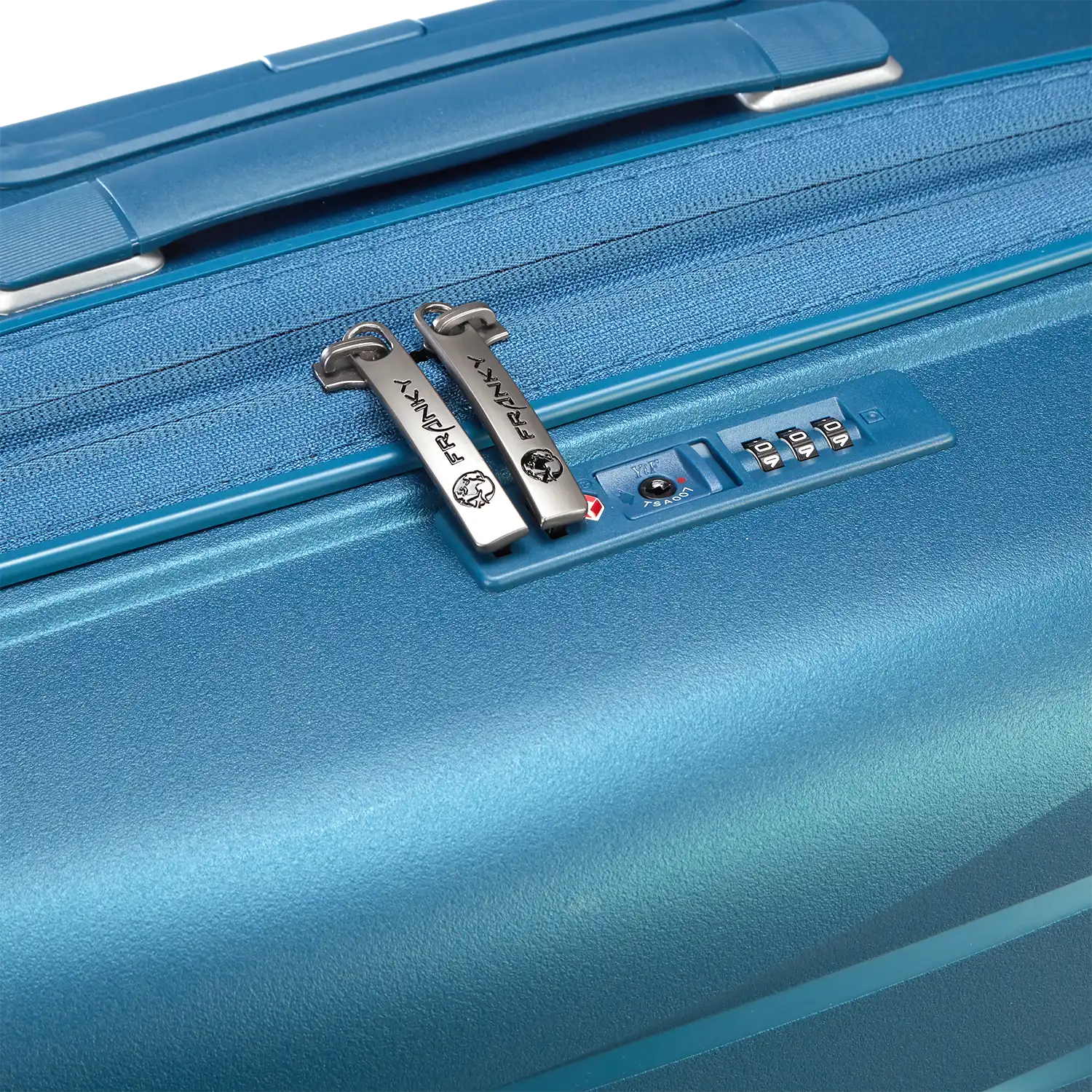 PP21 Hartschalenkoffer Details Blue Metallic - Reißverschlüsse und Verschlusssystem Kabinentrolley