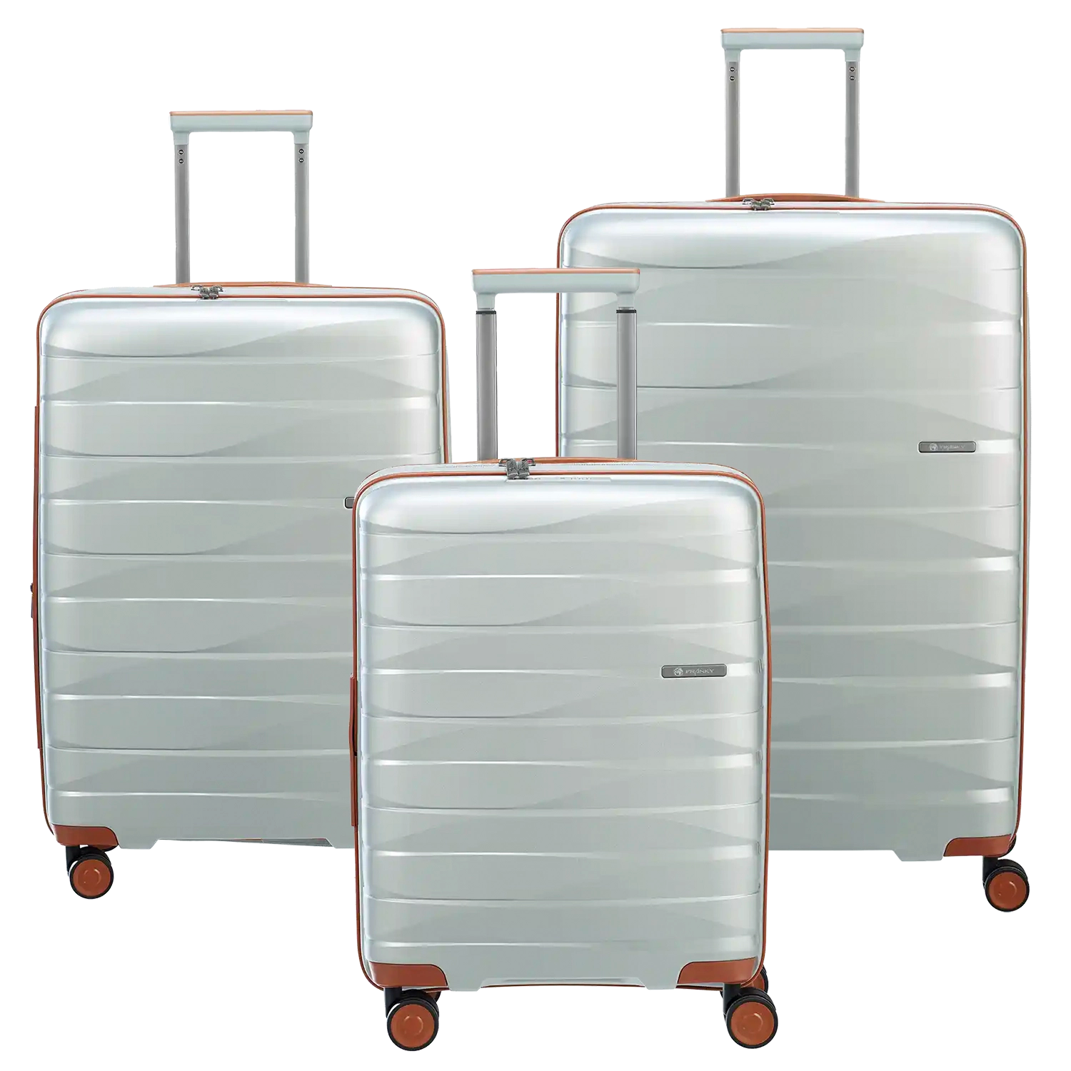 koffer-direkt.de PP21 4-Rollen Kofferset L/M/S in Silver Metallic - jetzt im Set sparen