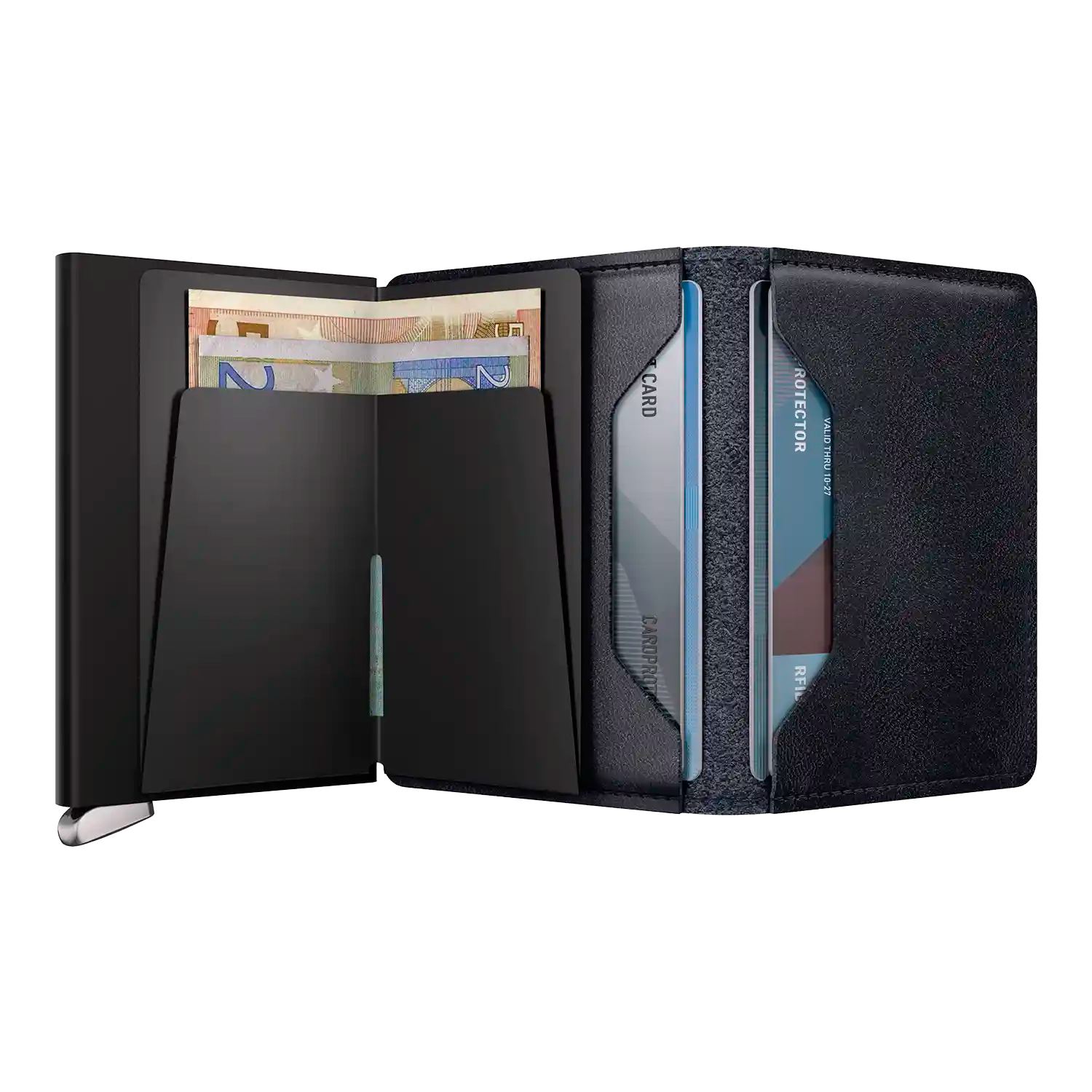 Innenansicht Secrid Premium Kollektion Slimwallet Basco Ink 10 cm mit Cardprotector