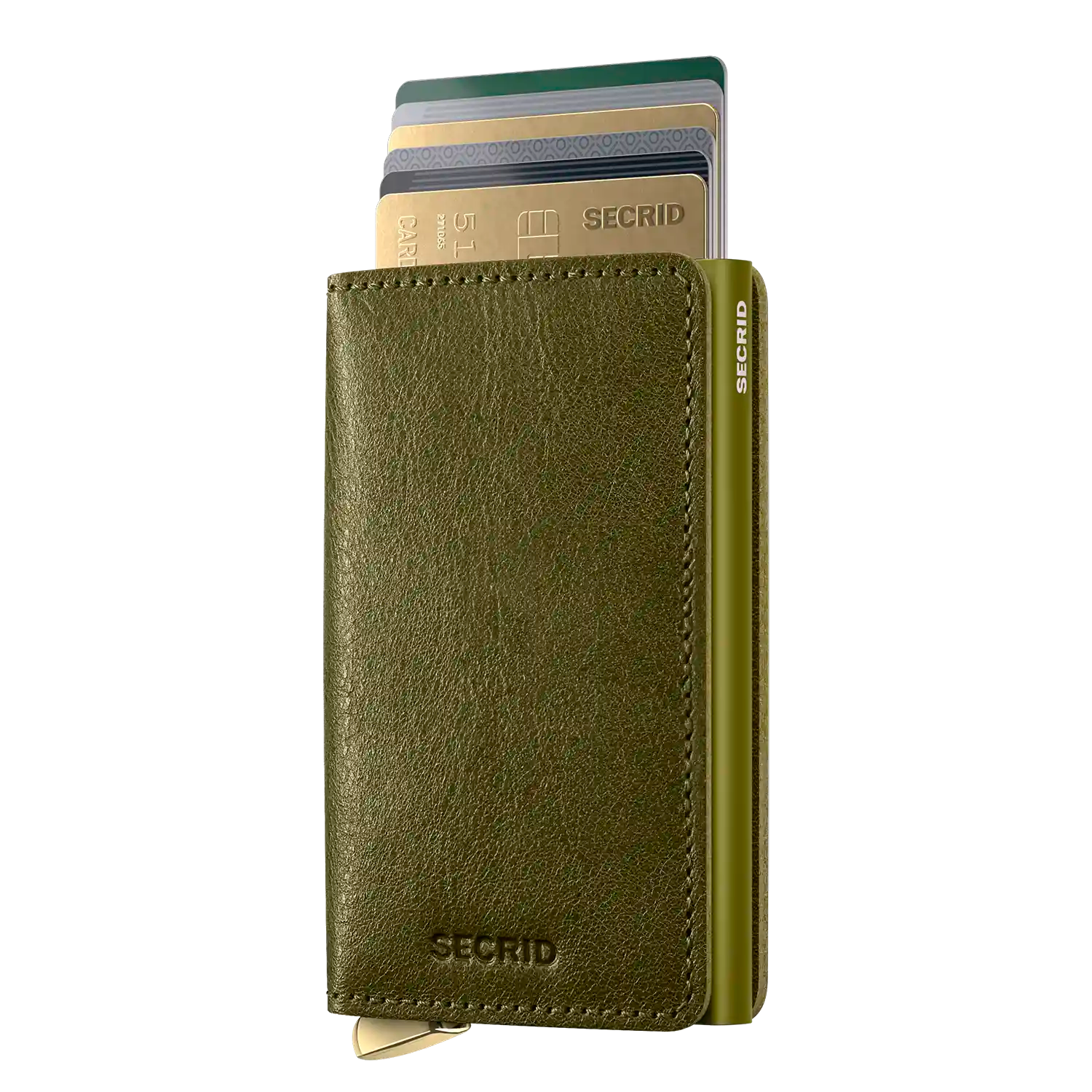 Secrid Slimwallet Basco Olive 10 cm Premium Wallet aus hochwertigem Leder