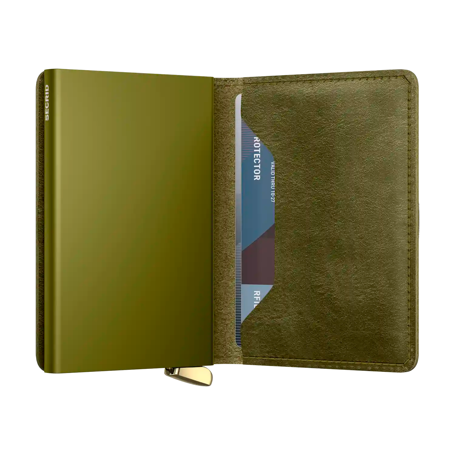 nnenansicht Secrid Premium Kollektion Slimwallet Basco 10 cm Olive mit Cardprotector