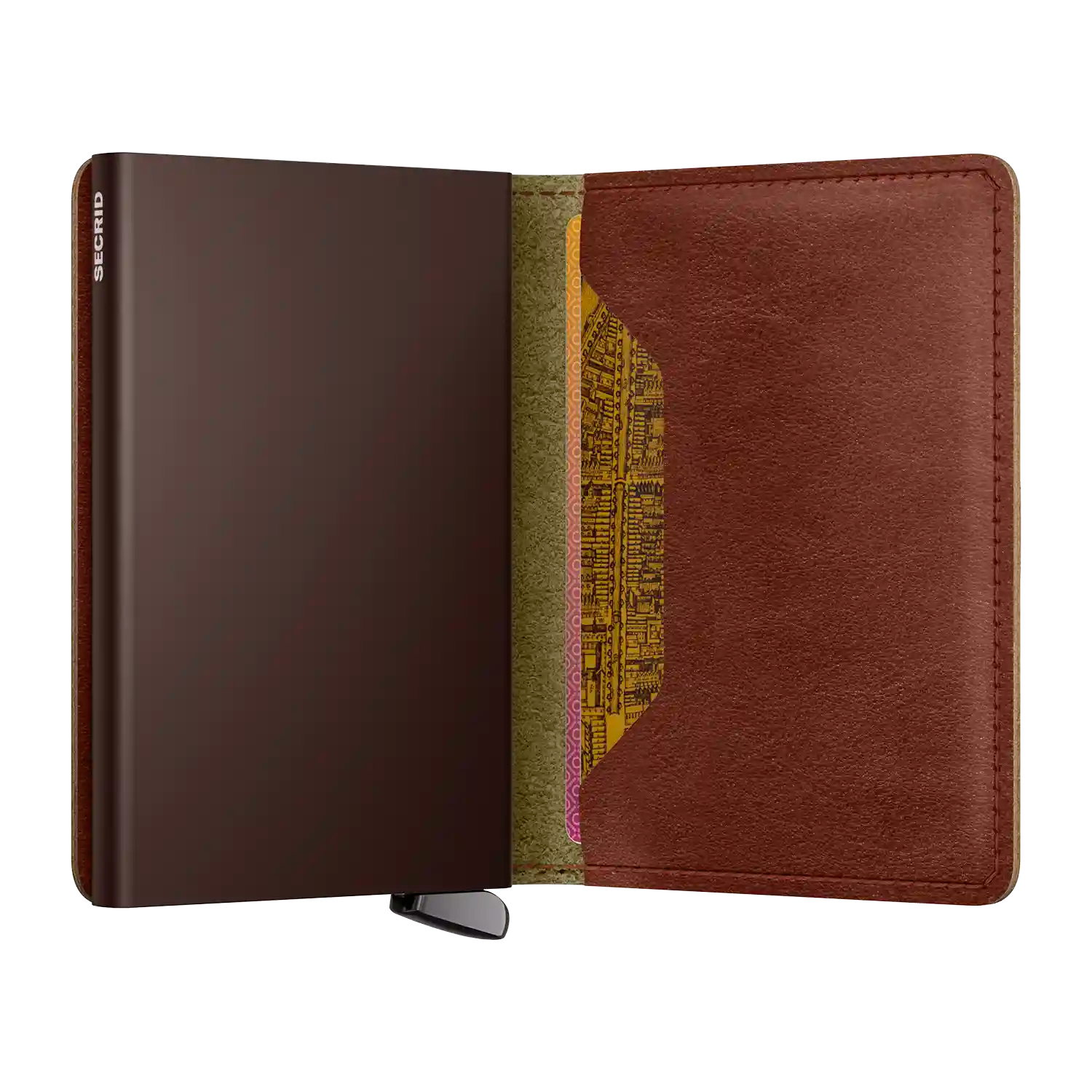 nnenansicht Secrid Premium Kollektion Slimwallet Basco Whiskey 10 cm mit Cardprotector