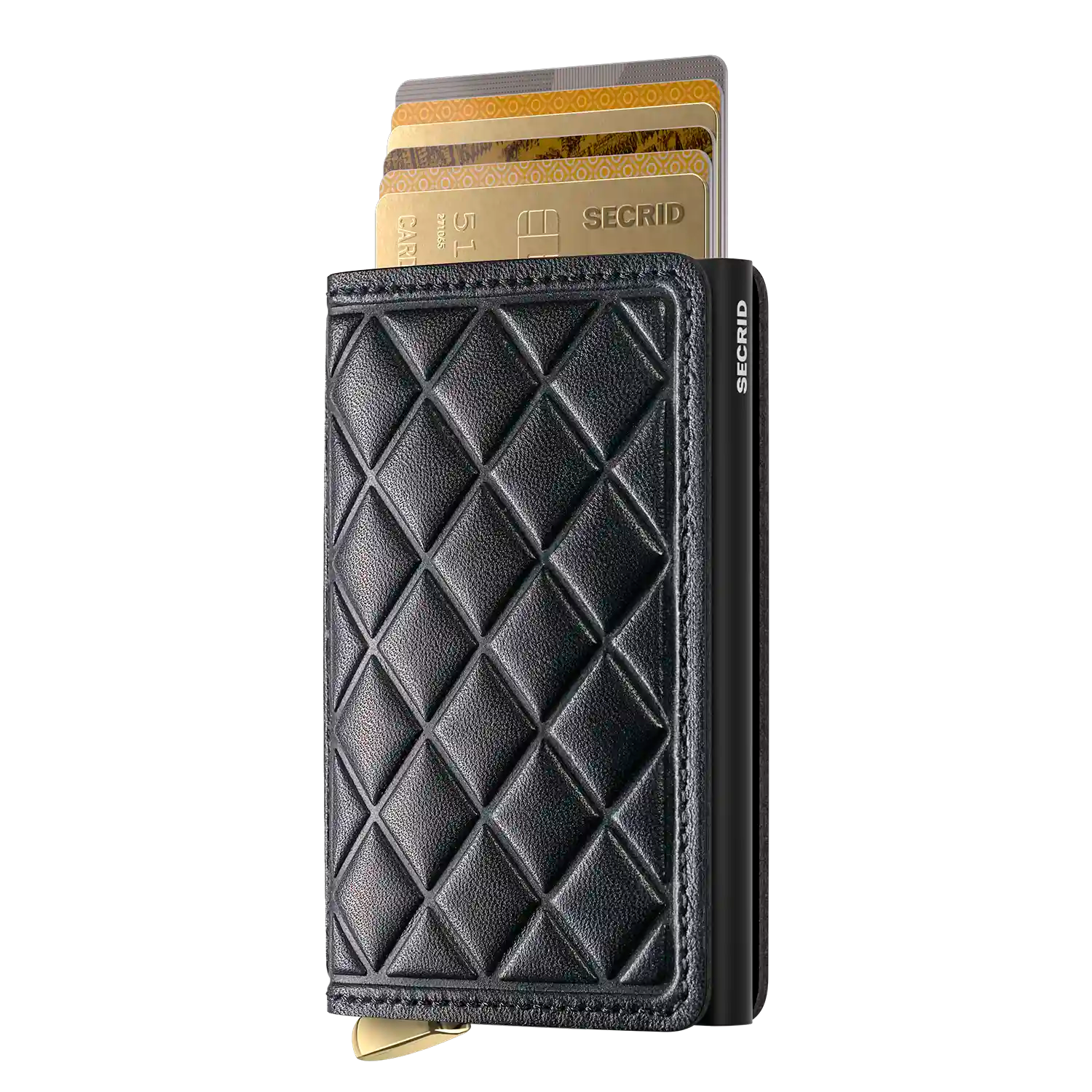 Secrid Slimwallet Emboss Diamond Black Premium Kollektion 10 cm Wallet aus geprägtem Leder