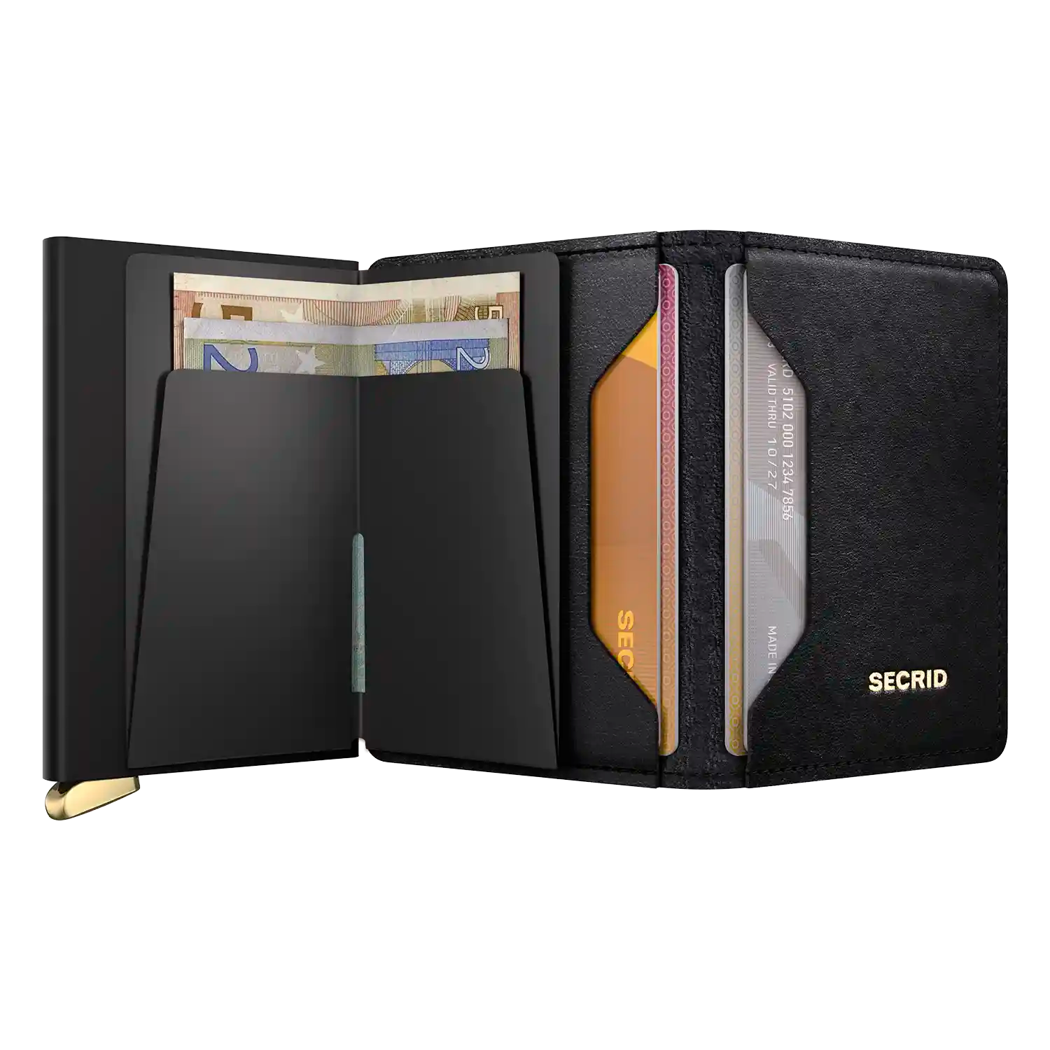 Secrid Slimwallet Emboss Diamond Premium Leder Black 10 cm Wallet für Karten und Bargeld
