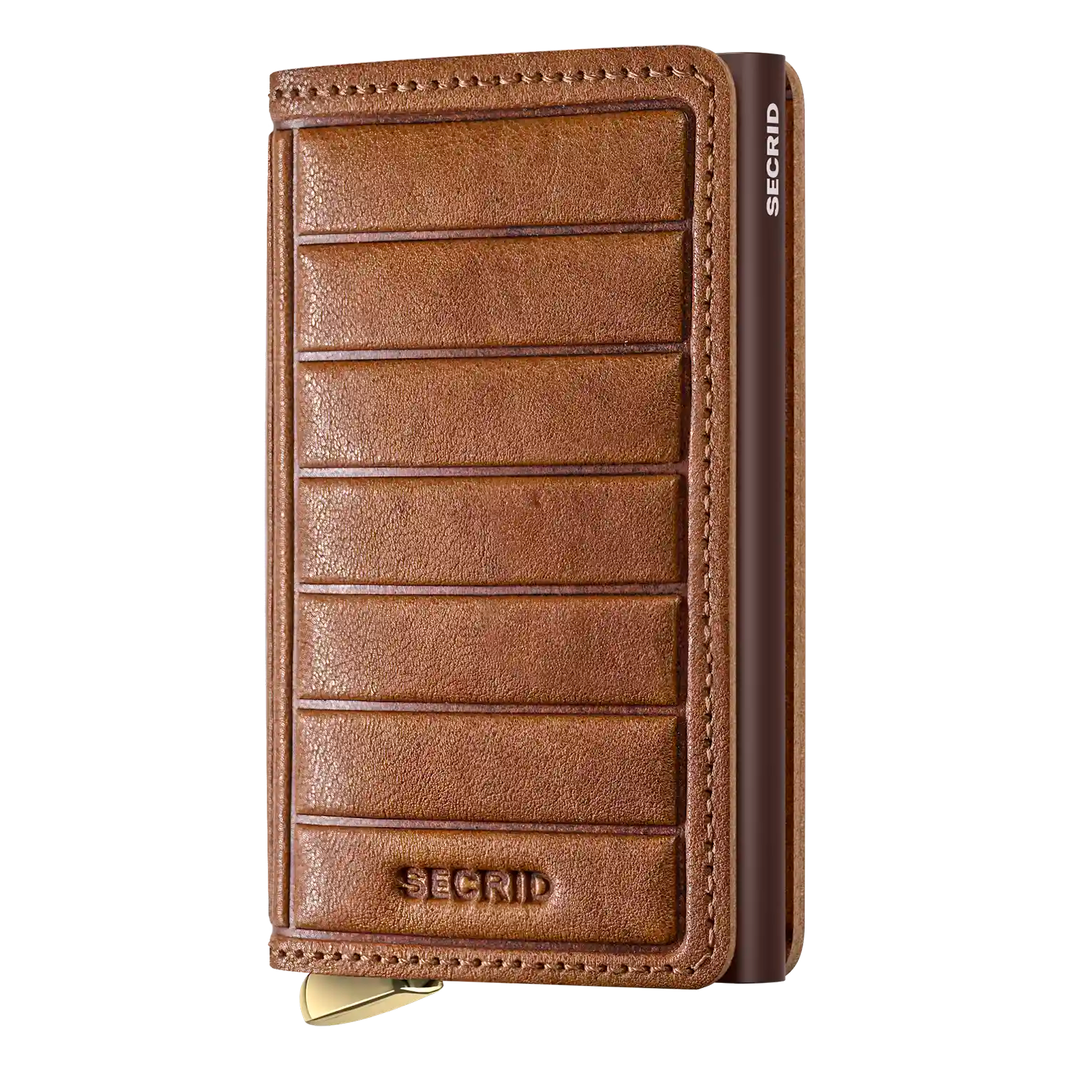 Secrid Premium Kollektion Slimwallet Emboss Lines 10 cm - Cognac+