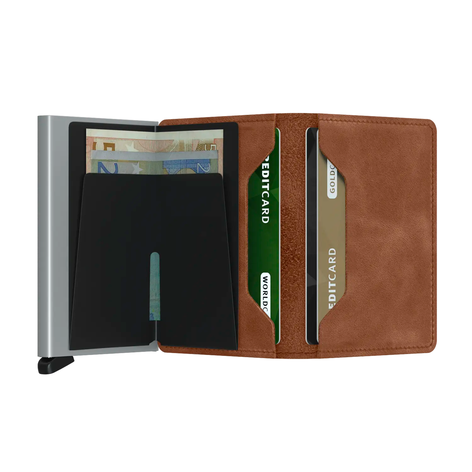 Secrid Wallets Slimwallet Vintage 10 cm - Cognac-Silver