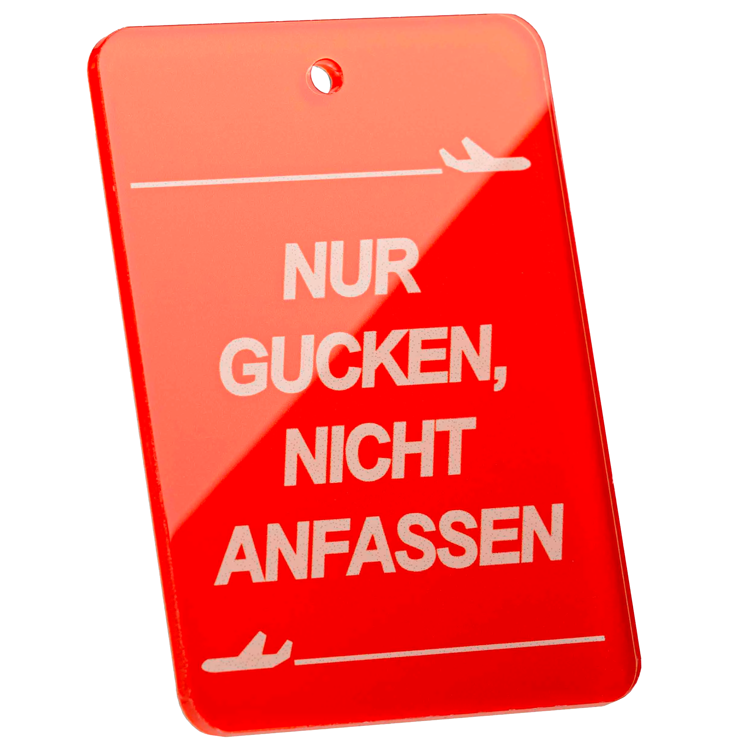 Tag-It Gepäckanhänger 9 cm - Nur Gucken Nicht - Rot mit QR Code