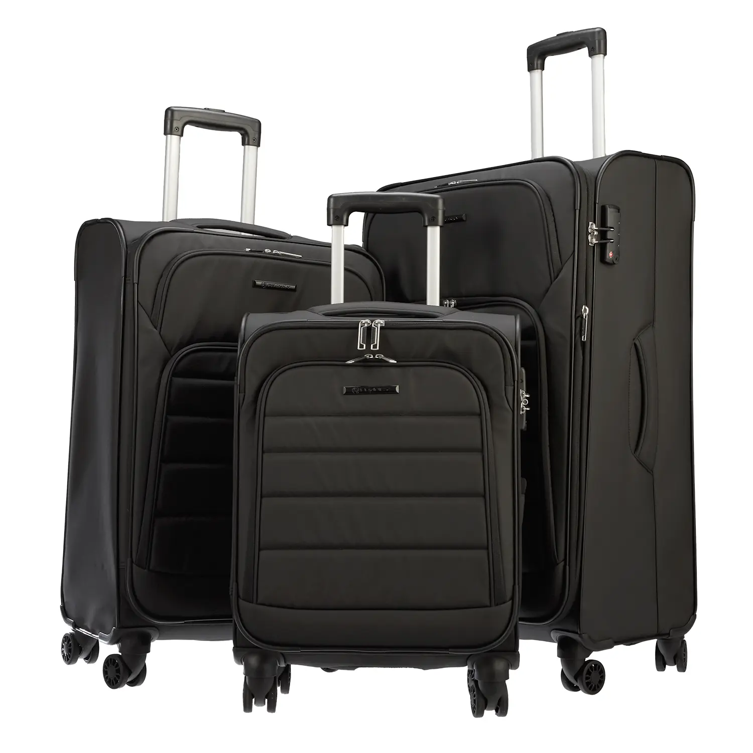 koffer-direkt.de T1-B 4-Rollen Trolley Set S/M/L - Black