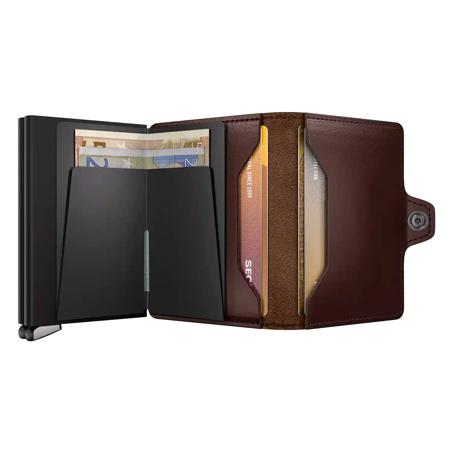Secrid Twinwallet Dusk Premium Leder Dark Brown 10 cm Wallet für Karten und Bargeld