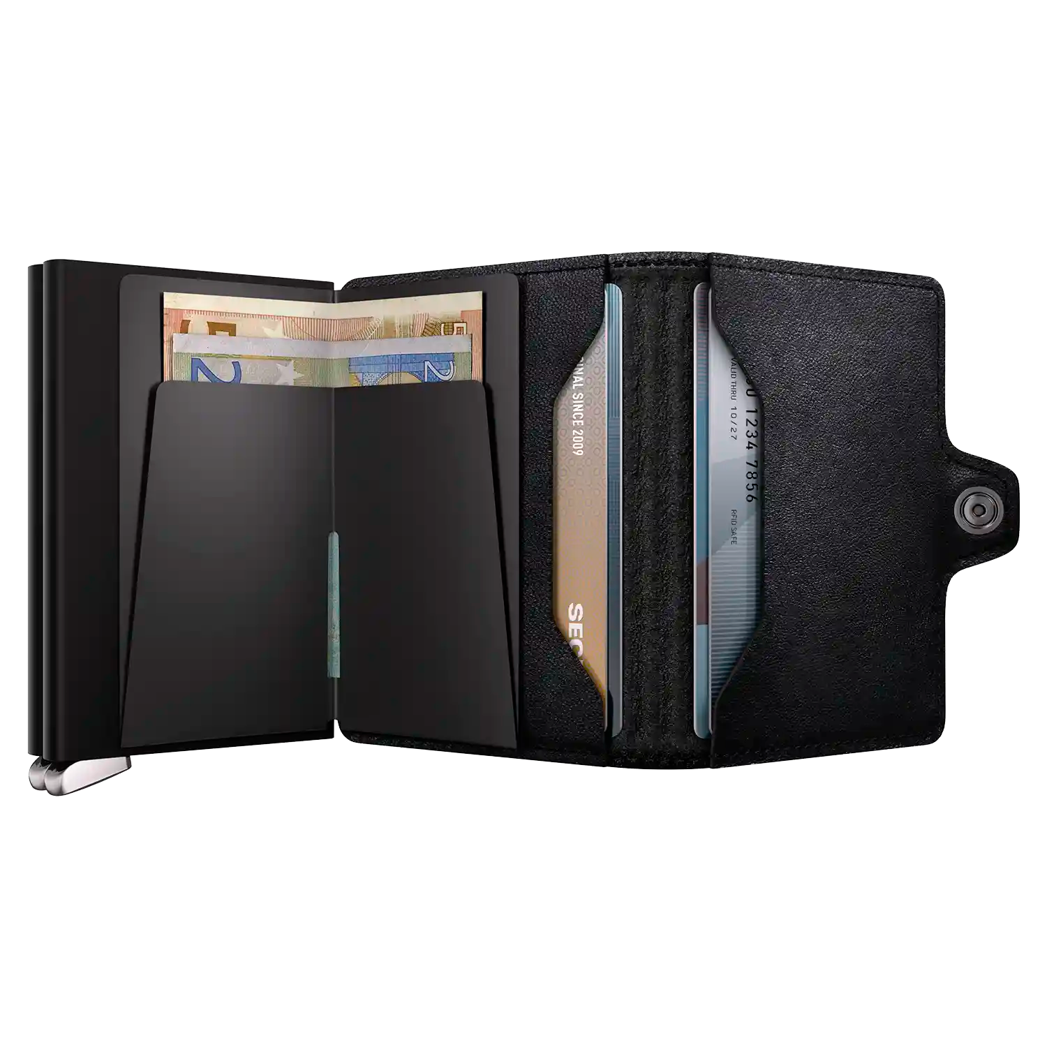 Exklusives Twinwallet Secrid Emboss Lines Black Premium 10 cm Wallet für Karten und Bargeld