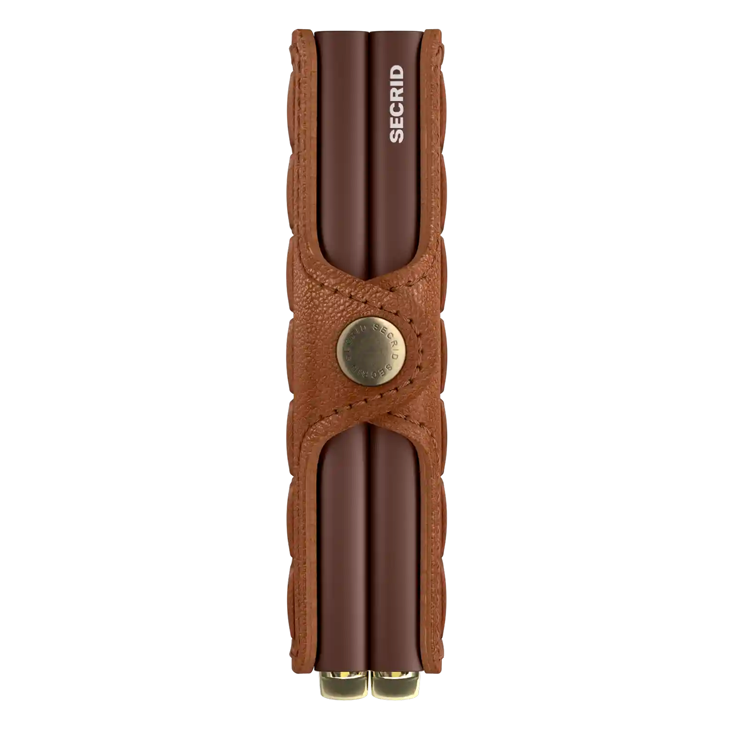 Seitenansicht Secrid Premium Twinwallet Emboss Lines Cognac 10 cm Leder-Portemonnaie