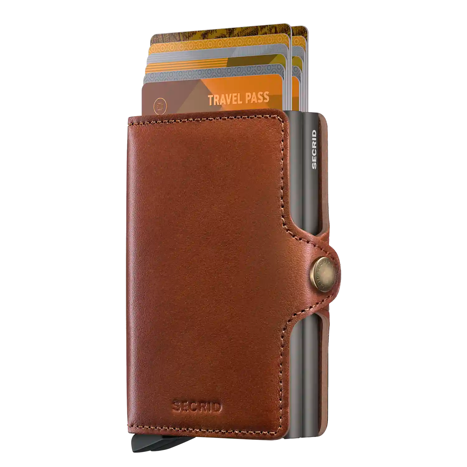 Secrid Twinwallet Texano Saddle - RFID-Blocker mit zwei ausgeschobenen Kartenstapeln