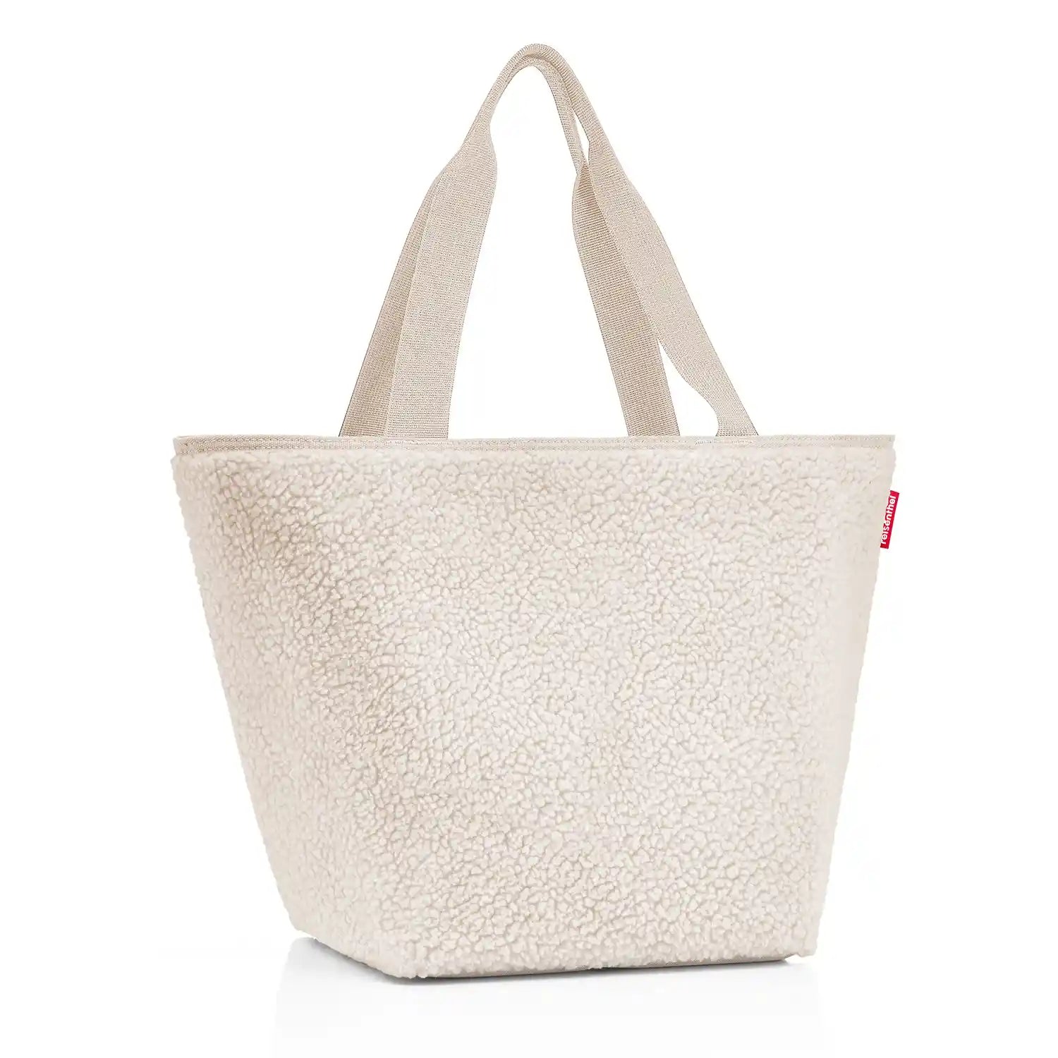Reisenthel Shopping Shopper M Teddy Sand – mittelgroße Einkaufstasche in kuscheliger Teddyfell-Optik