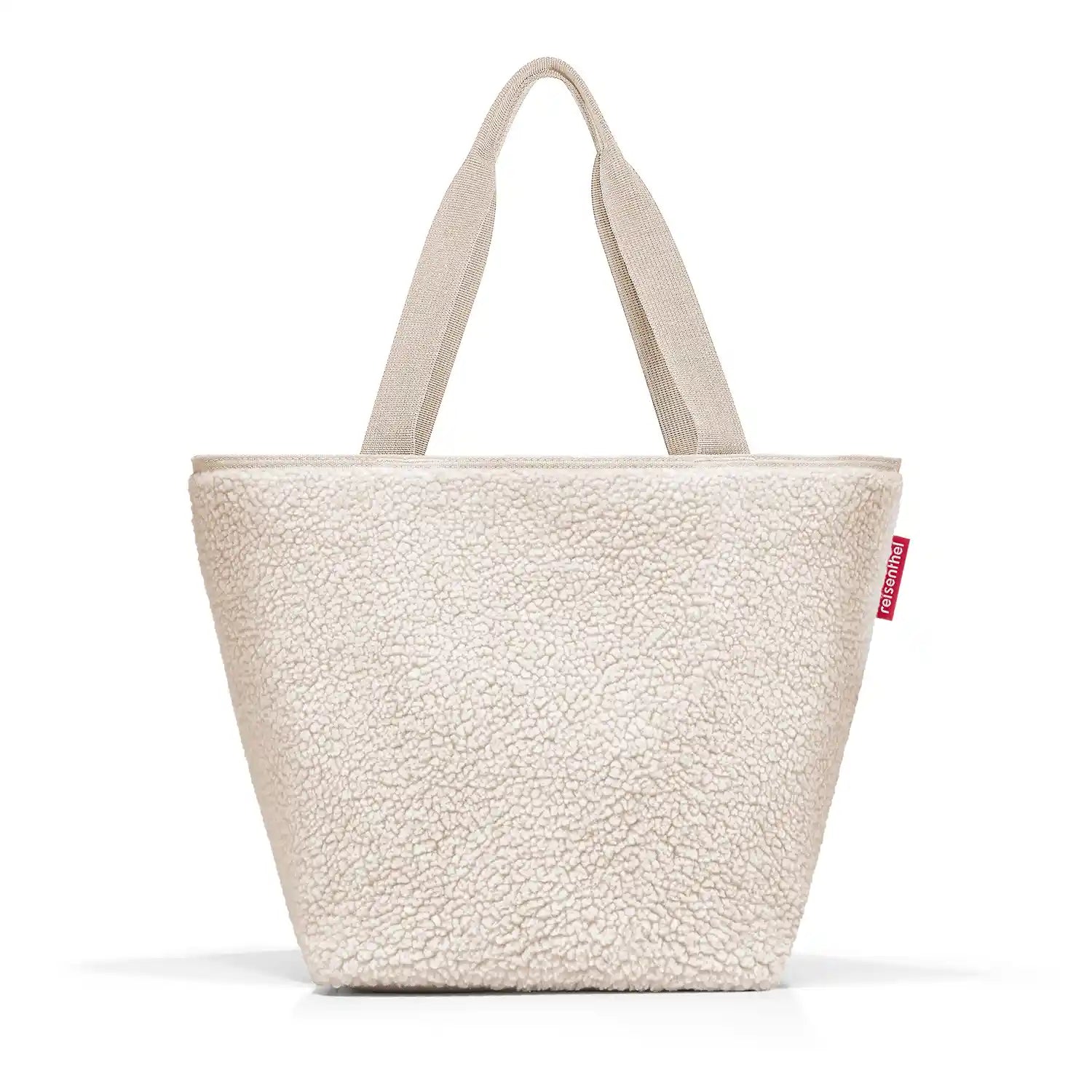 Frontansicht Reisenthel Shopper M Teddy Sand – modische Tragetasche in beige-sandfarbenem Design