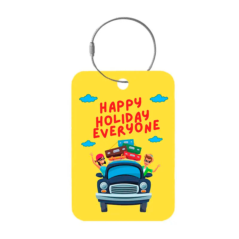 Tag-It Gepäckanhänger  9 cm - Happy Holiday - Gelb