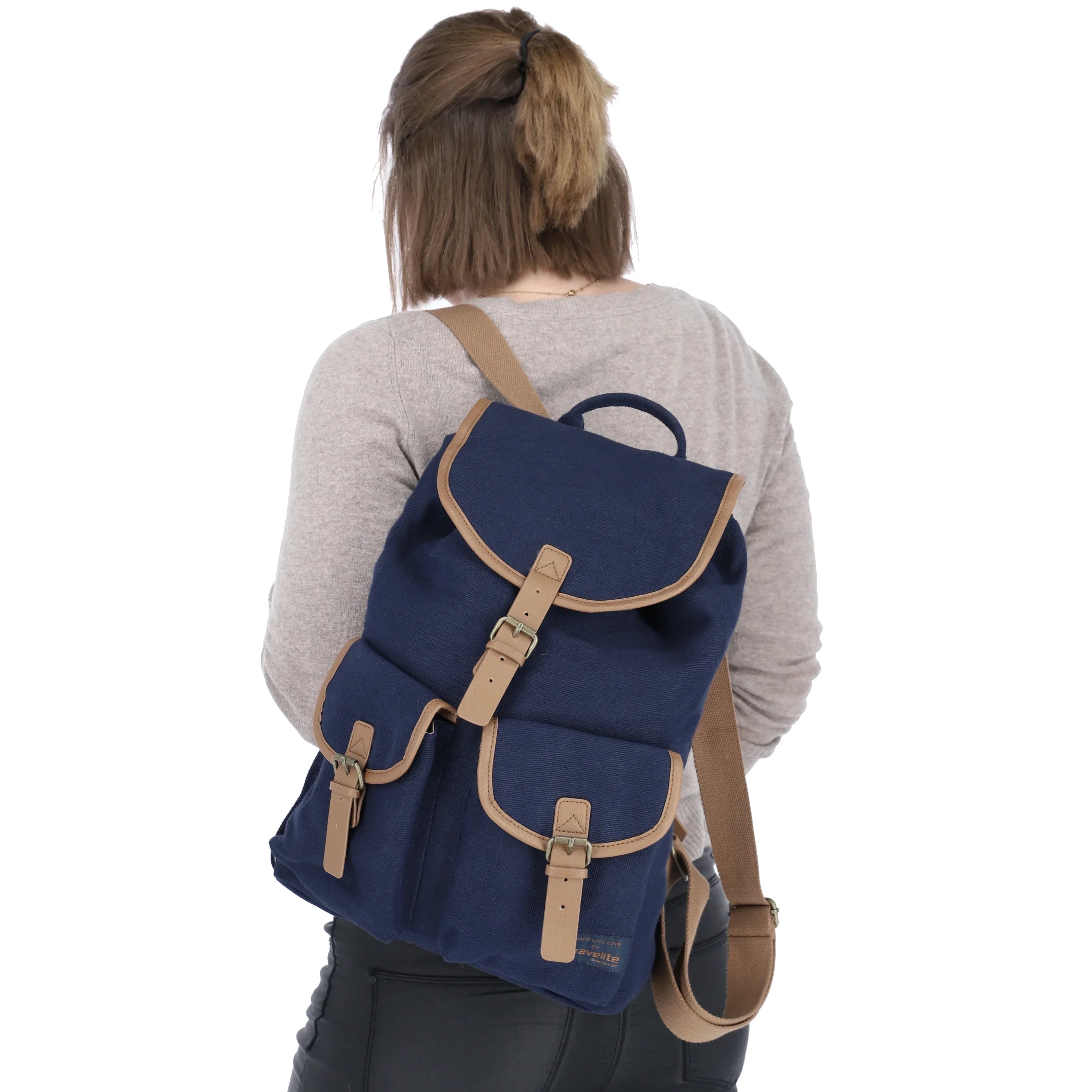 Travelite Hempline flap backpack 38 cm - nature