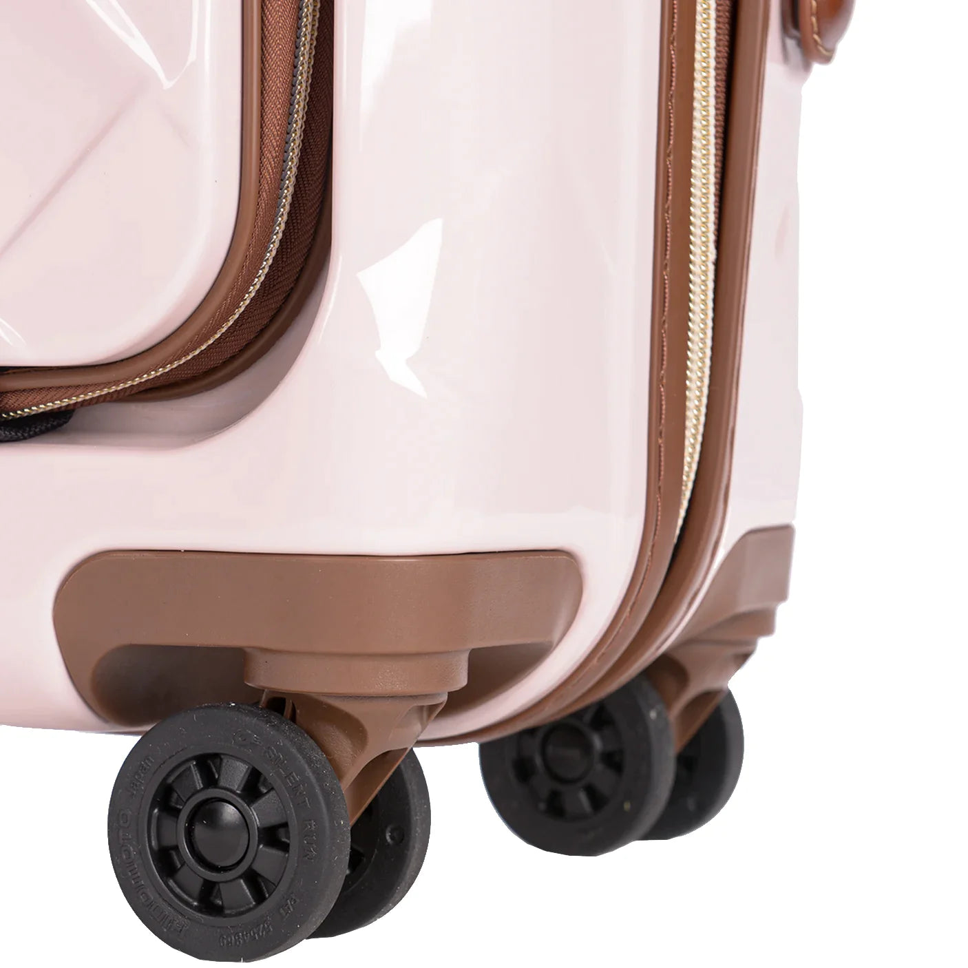 Stratic Leather & More 4-wheel trolley with front pocket 55 cm - matt black