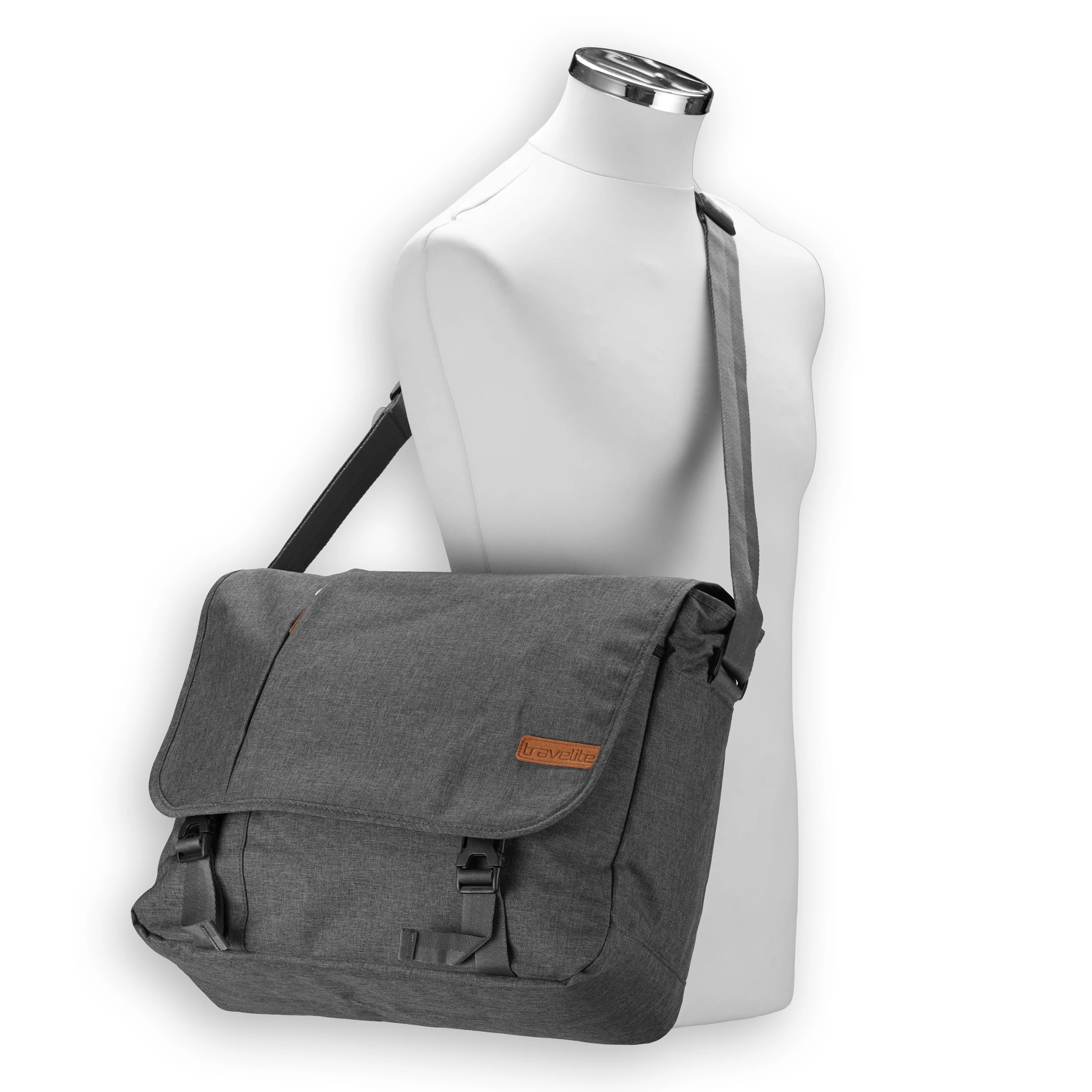 Travelite Basics Messenger Bag 40 cm - Marine-Grau