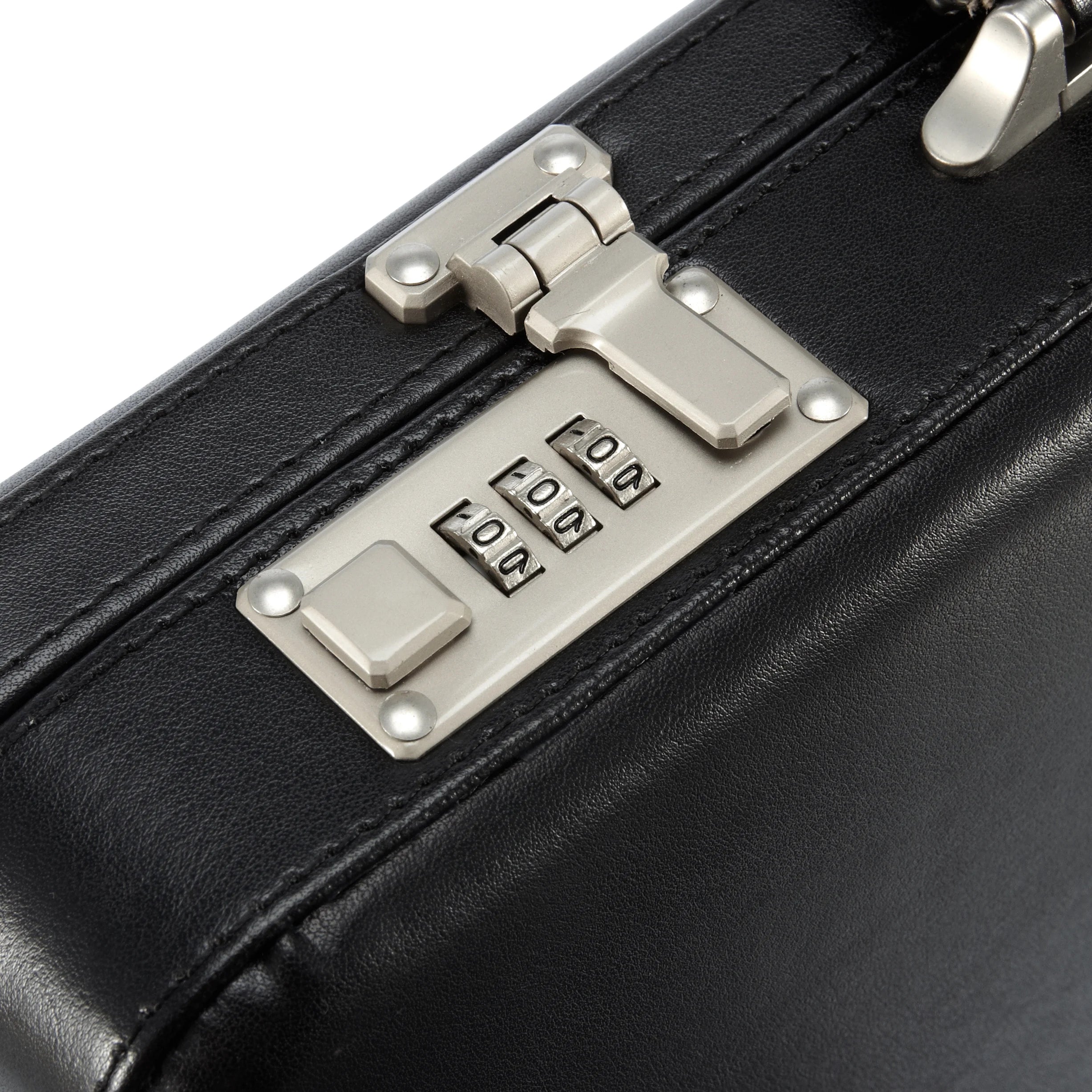 Dermata Business Aktenkoffer aus Leder 43 cm - schwarz
