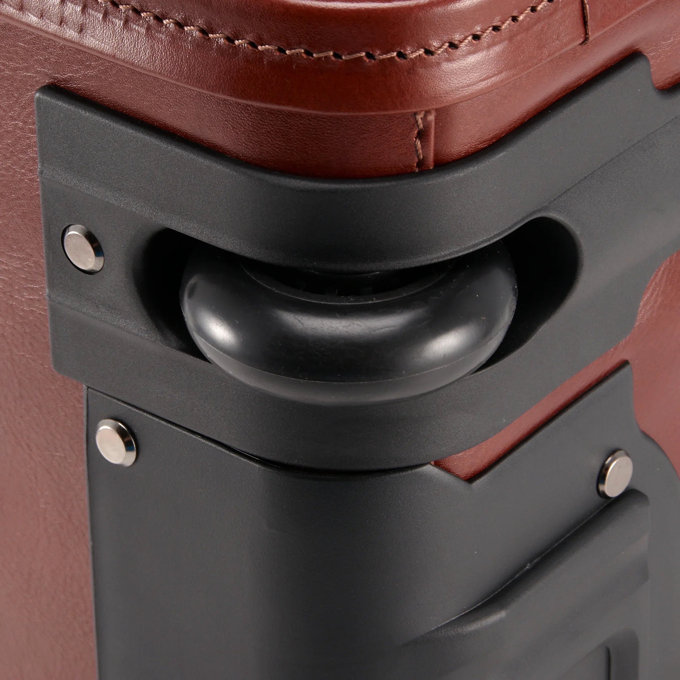 Valise pilote Dermata à roulettes en cuir avec compartiment 45 cm - noir