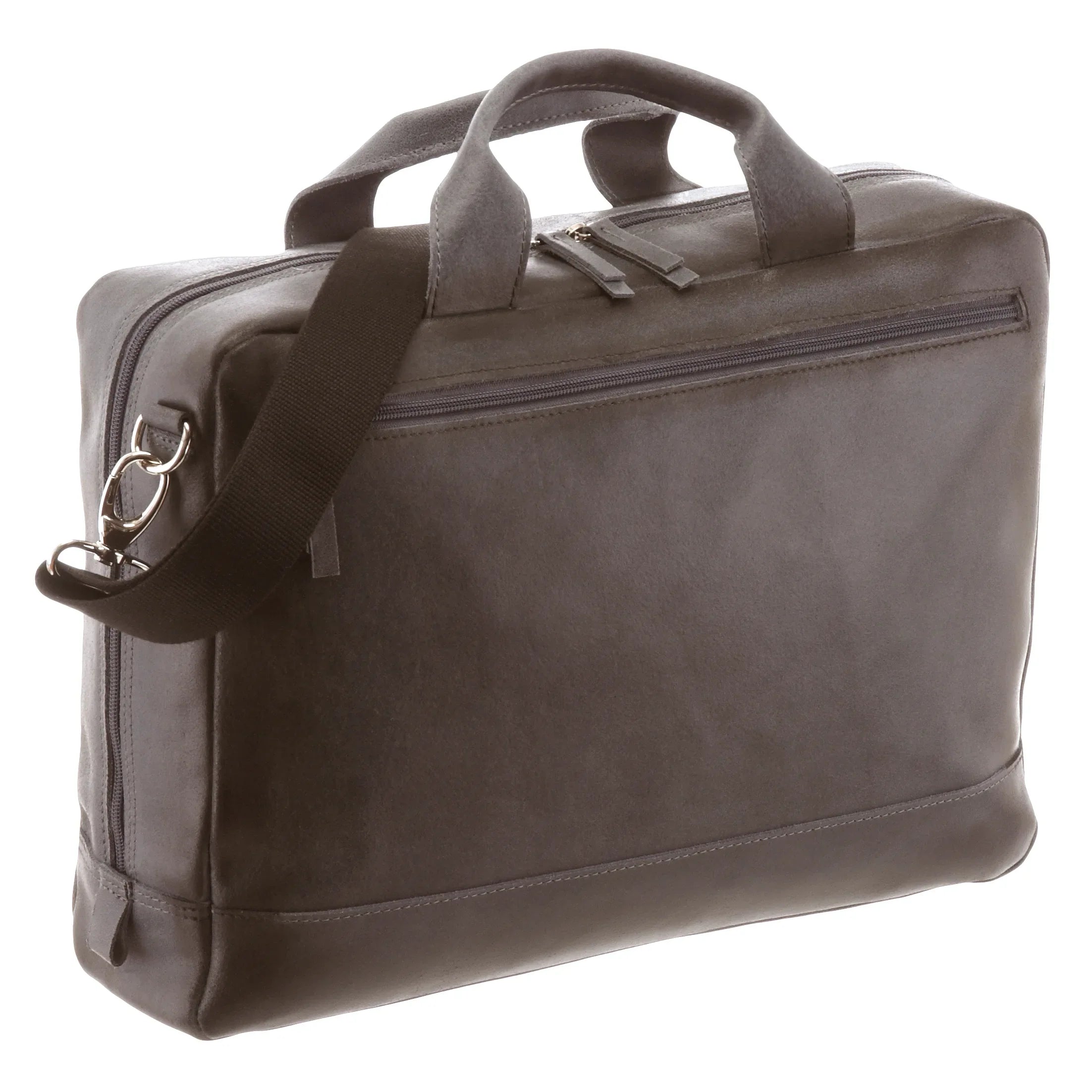Jost Narvik zipper briefcase with laptop compartment 40 cm - brown