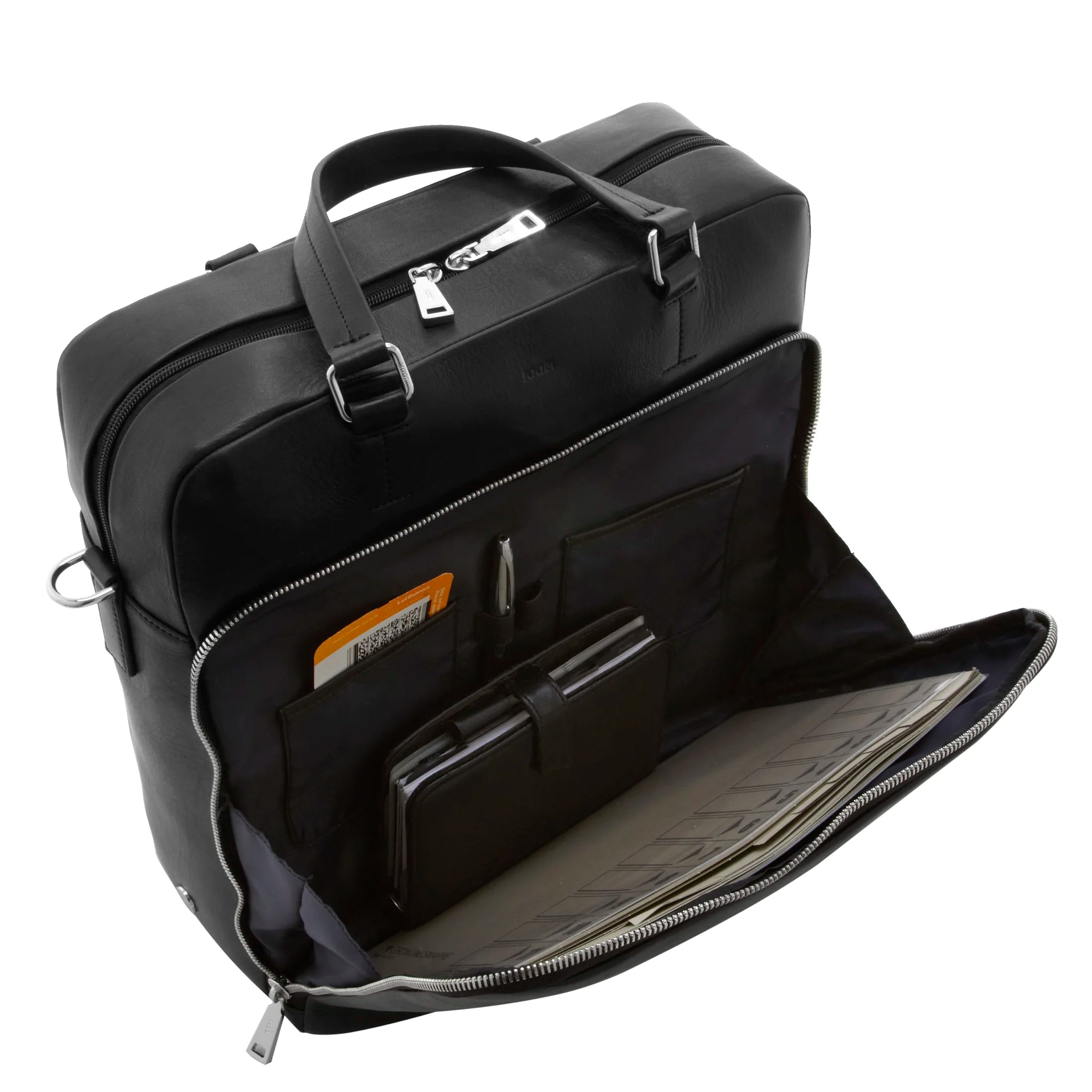 Joop Soft Leather Sinon Briefbag laptop bag 40 cm - black