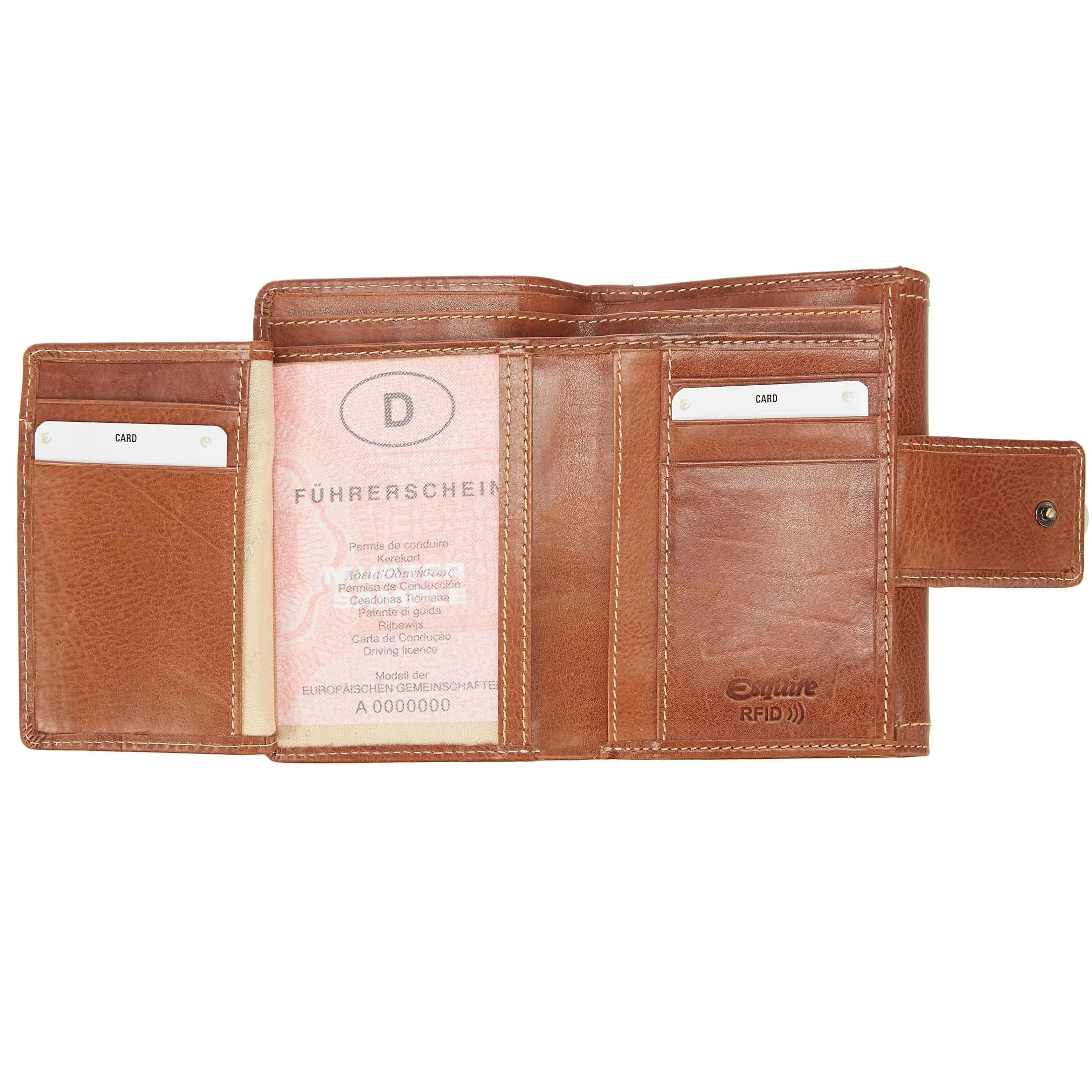Esquire Denver RFID wallet 14 cm - cognac