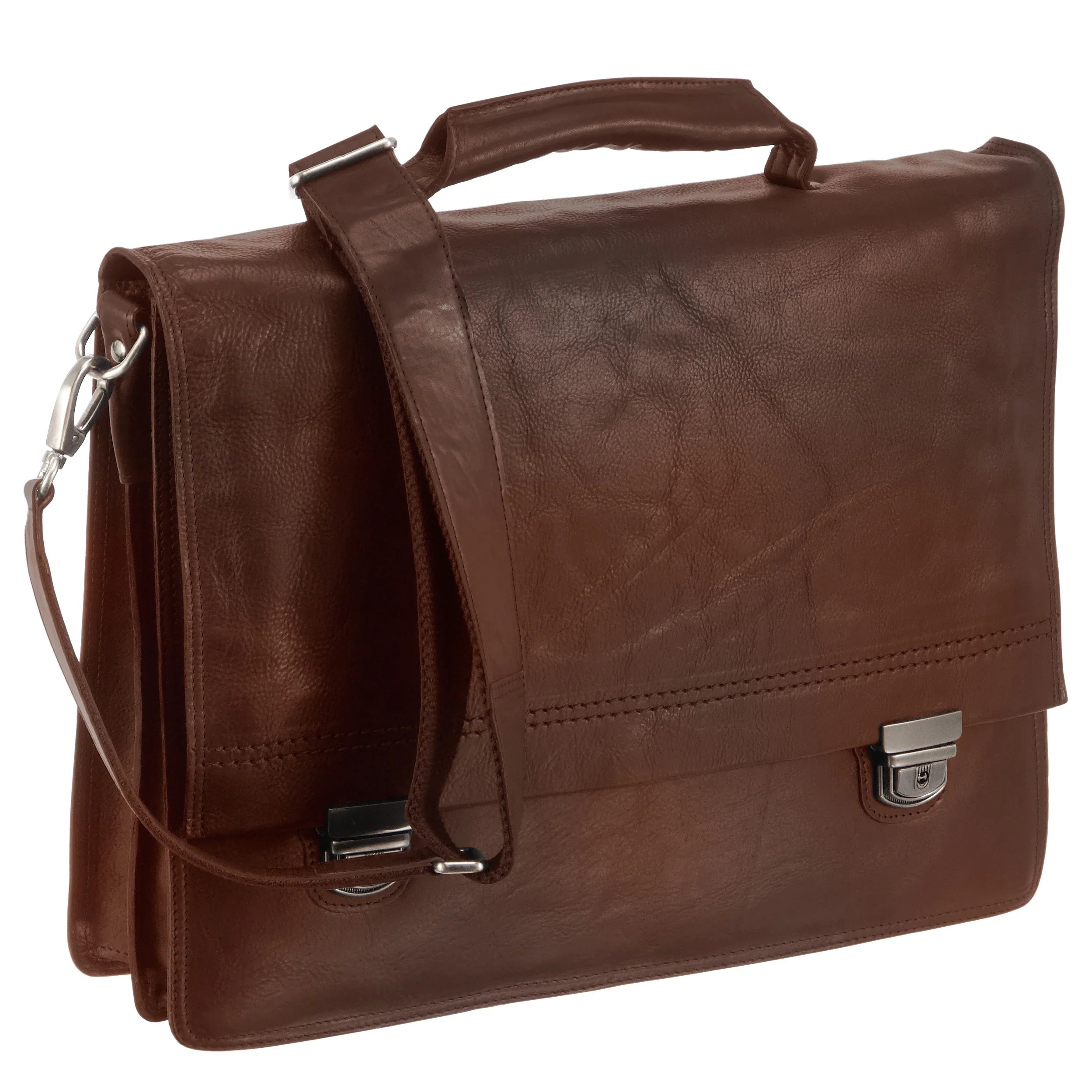 Harolds Saddle briefcase with laptop compartment 40 cm - brown