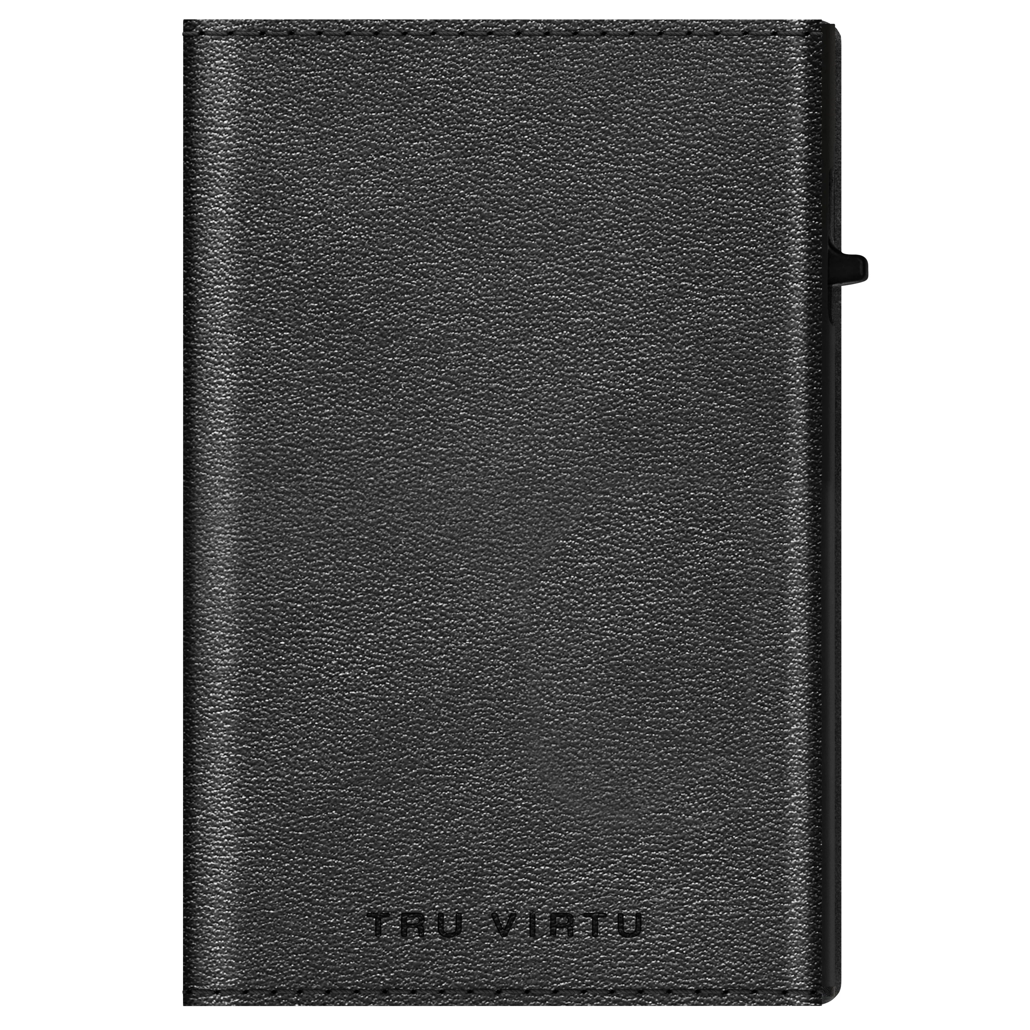 Tru Virtu Sleek Edition Click & Slide Nappa Wallet 10 cm - Black