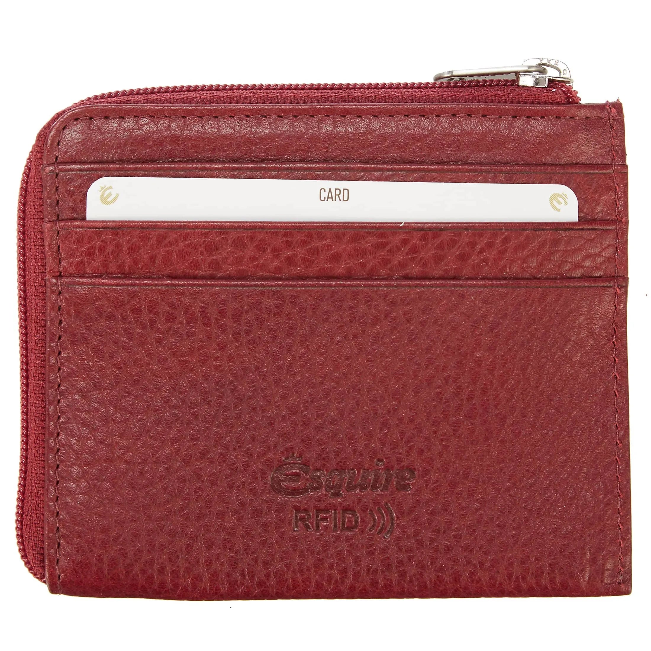 Esquire Oslo Texas credit card holder with RFID protection 11 cm - red
