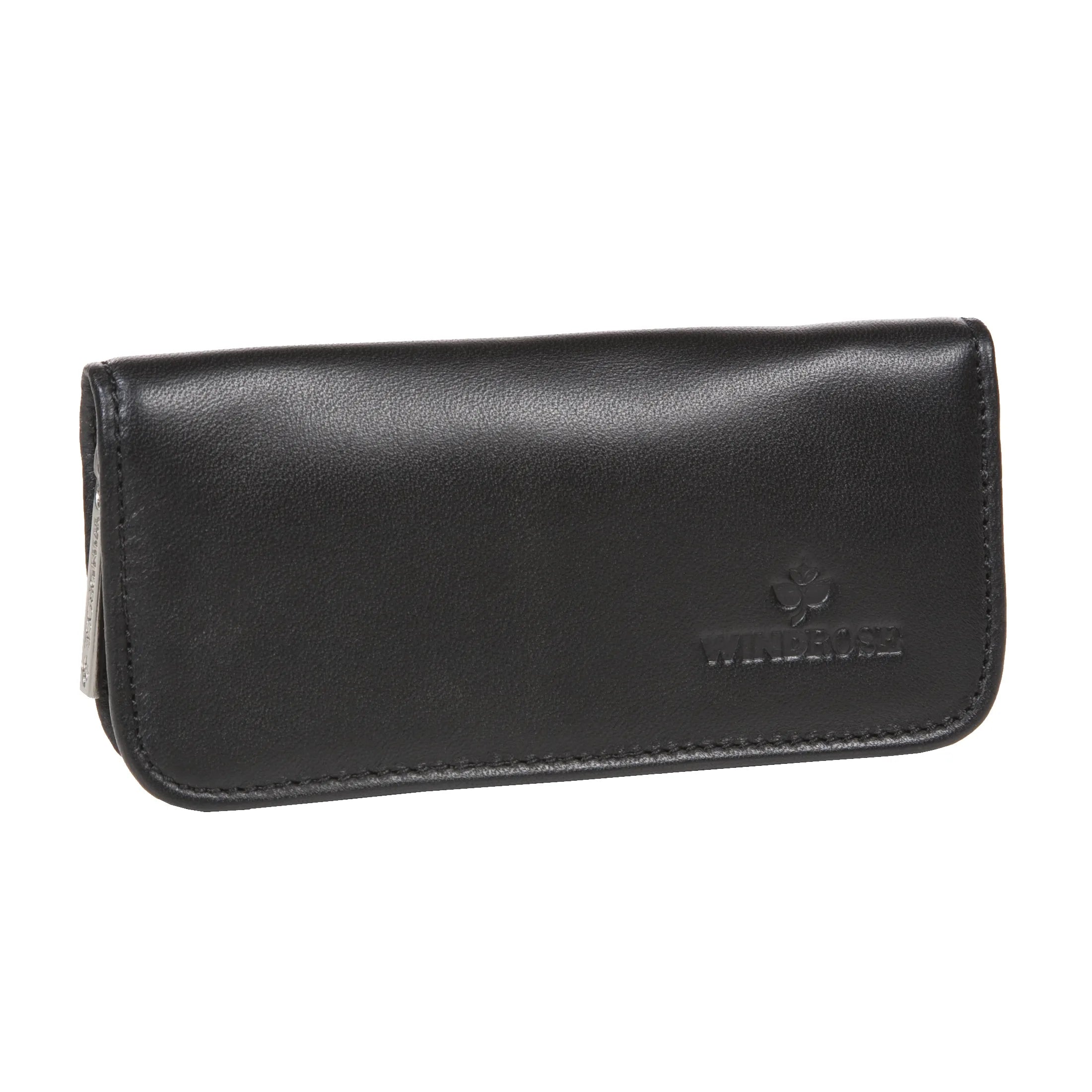 Windrose Nappa Manicure leather zipper case 14 cm - black