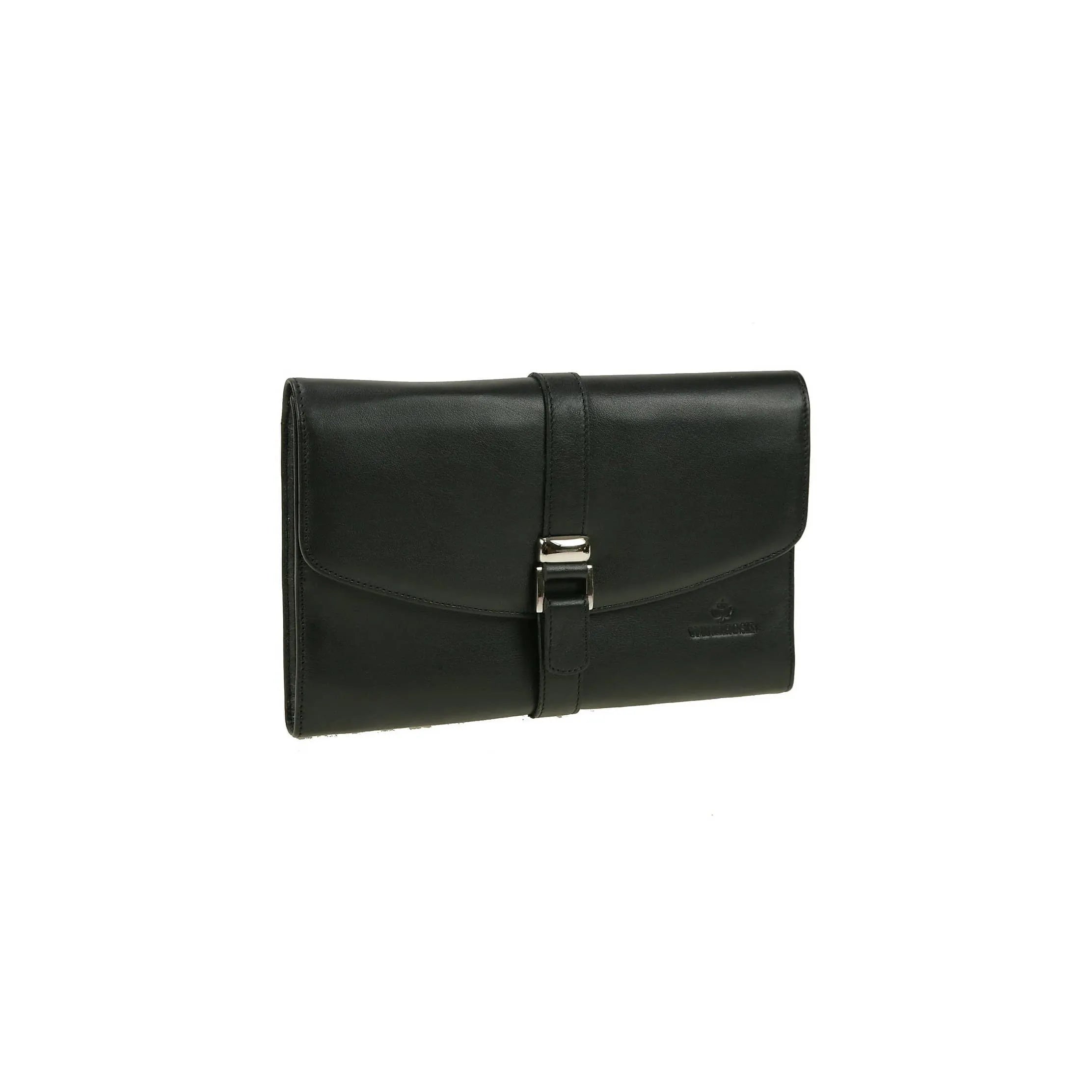 Windrose Nappa Schmucktasche XL aus Leder - schwarz