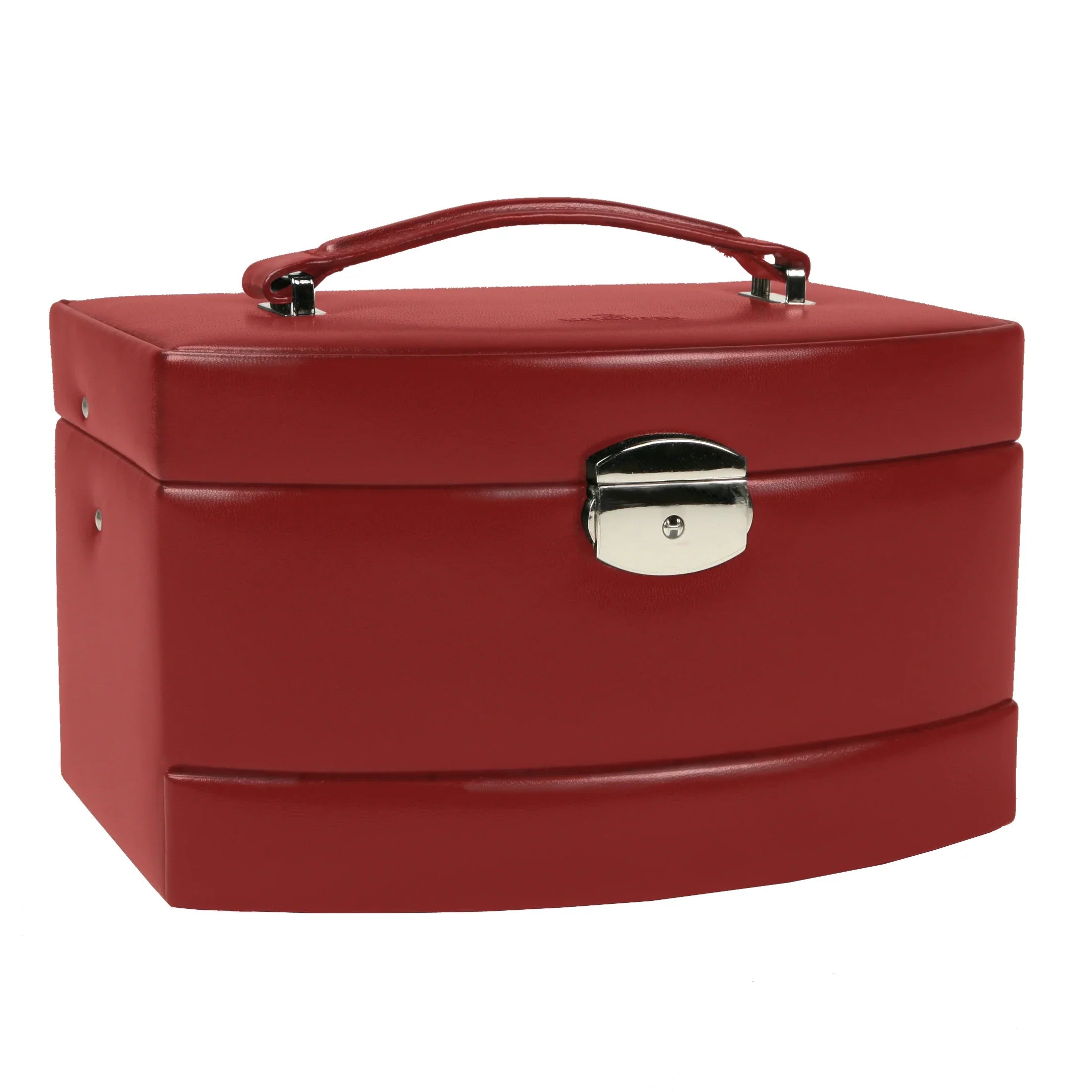 Windrose Merino automatic jewelry case with insert 23 cm - red