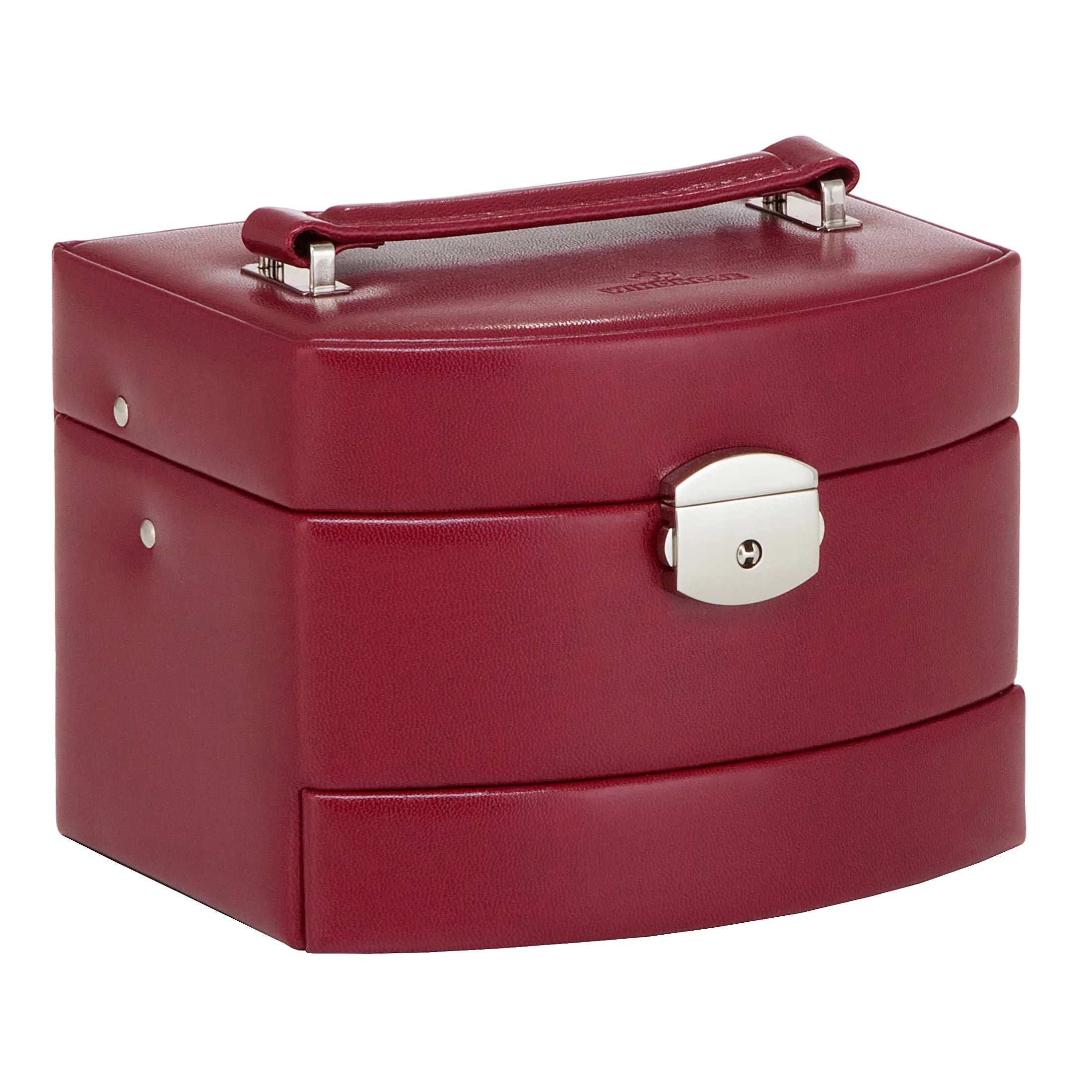 Windrose Merino automatic jewelry case 17 cm - red