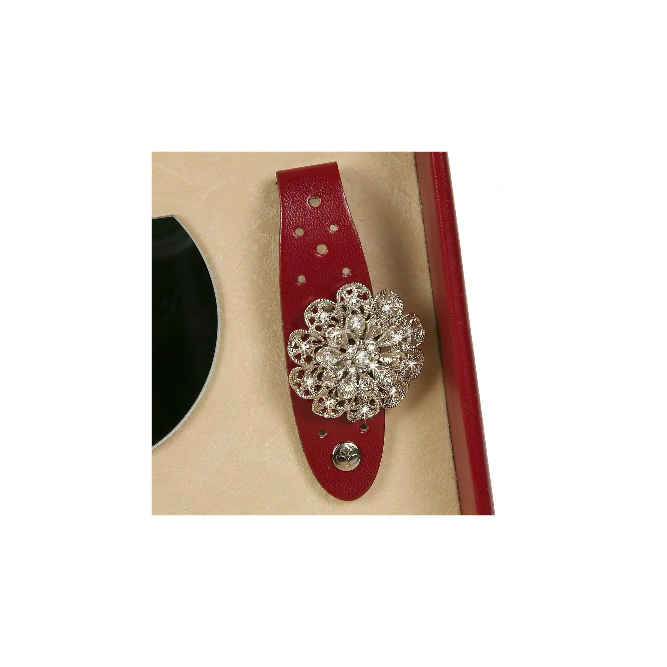 Étui à bijoux Windrose Merino avec pochette à bijoux 26 cm - rouge