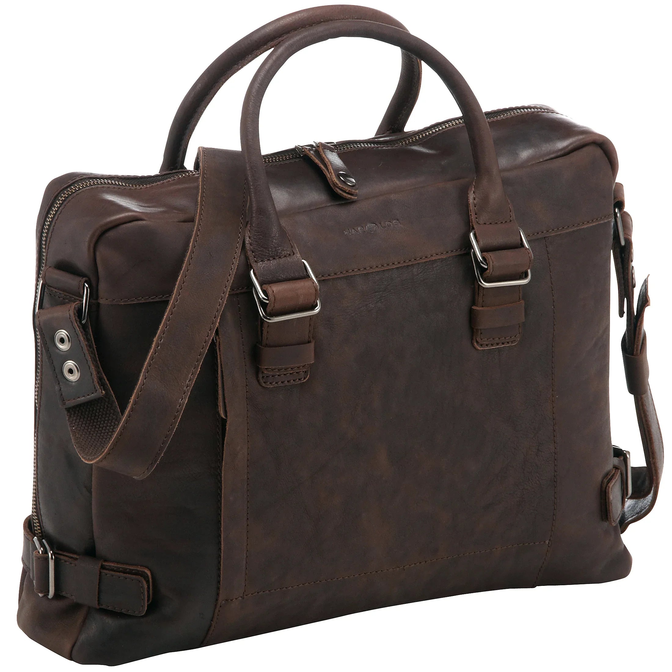 Harolds R. Johnson business bag with leather notebook compartment 40 cm - dark brown