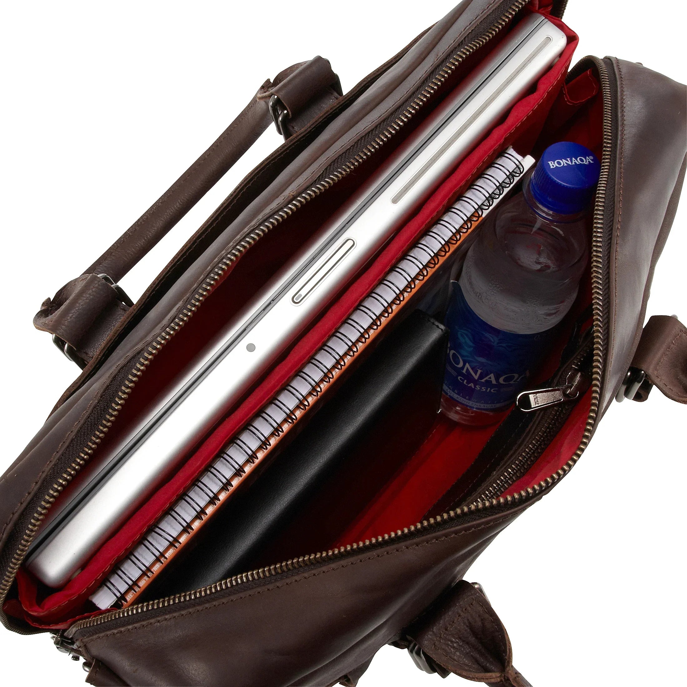 Harolds R. Johnson Businesstasche mit Notebookfach aus Leder 40 cm - dunkelbraun